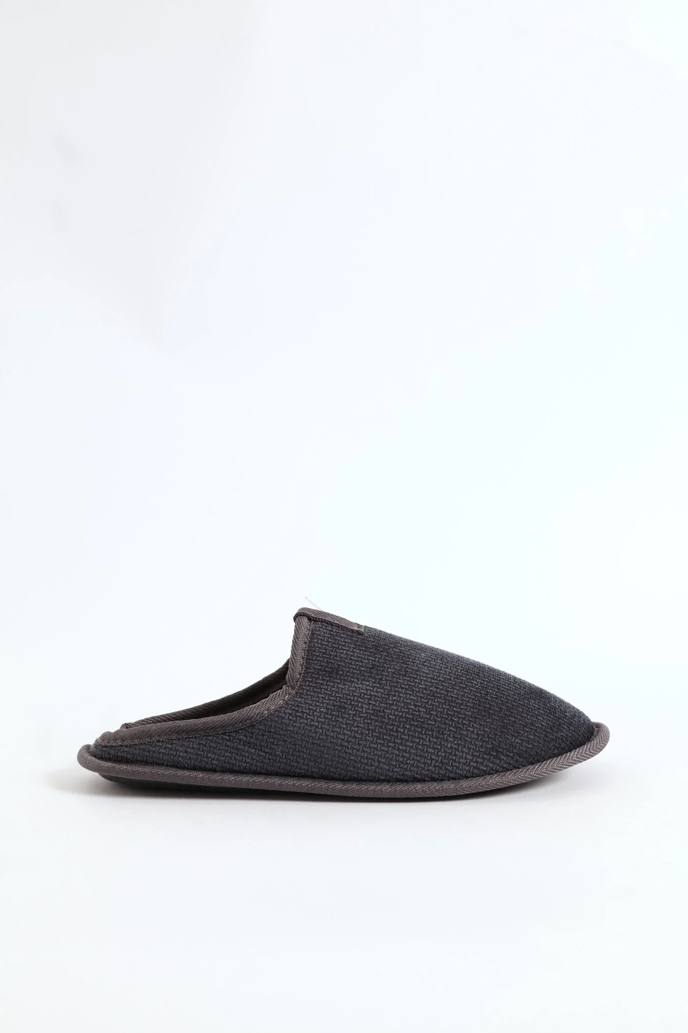 Diamond Embossed Check Footbed Slippers - Grey - Image 9
