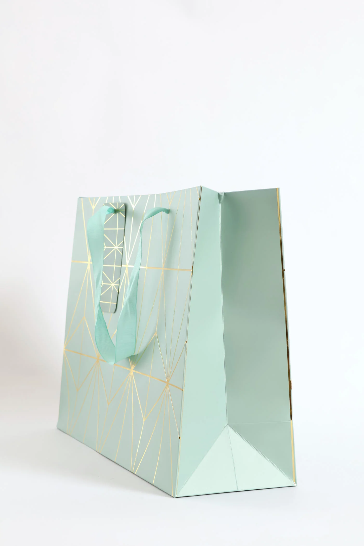 Diamond Foil Print Gift Bag - Sage - Image 2