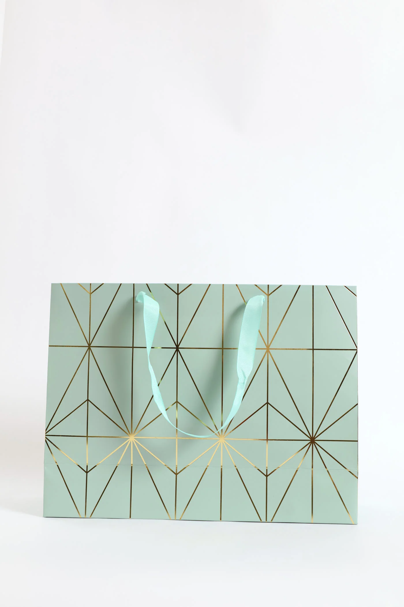 Diamond Foil Print Gift Bag - Sage - Image 3