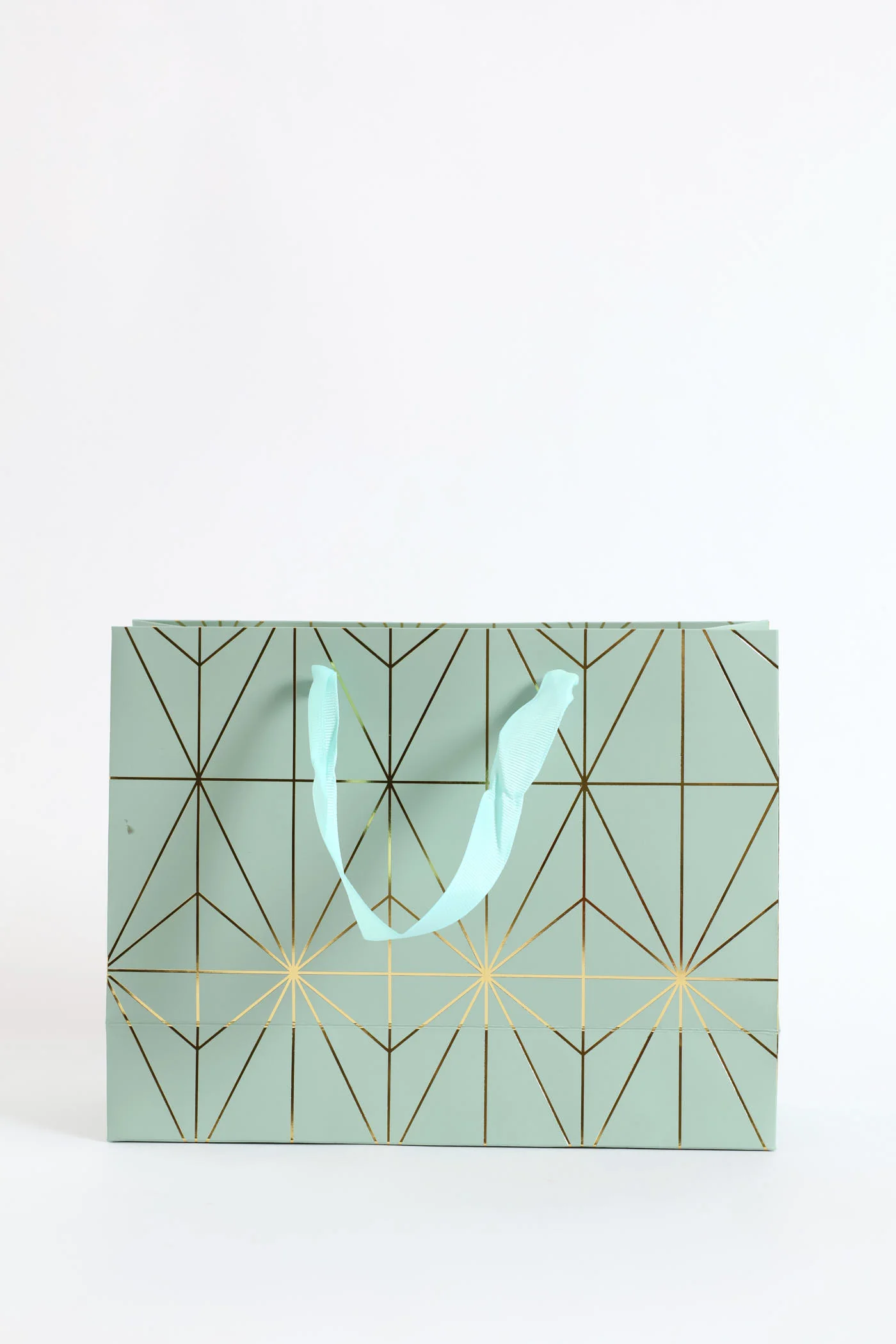Diamond Foil Print Gift Bag - Sage - Image 2