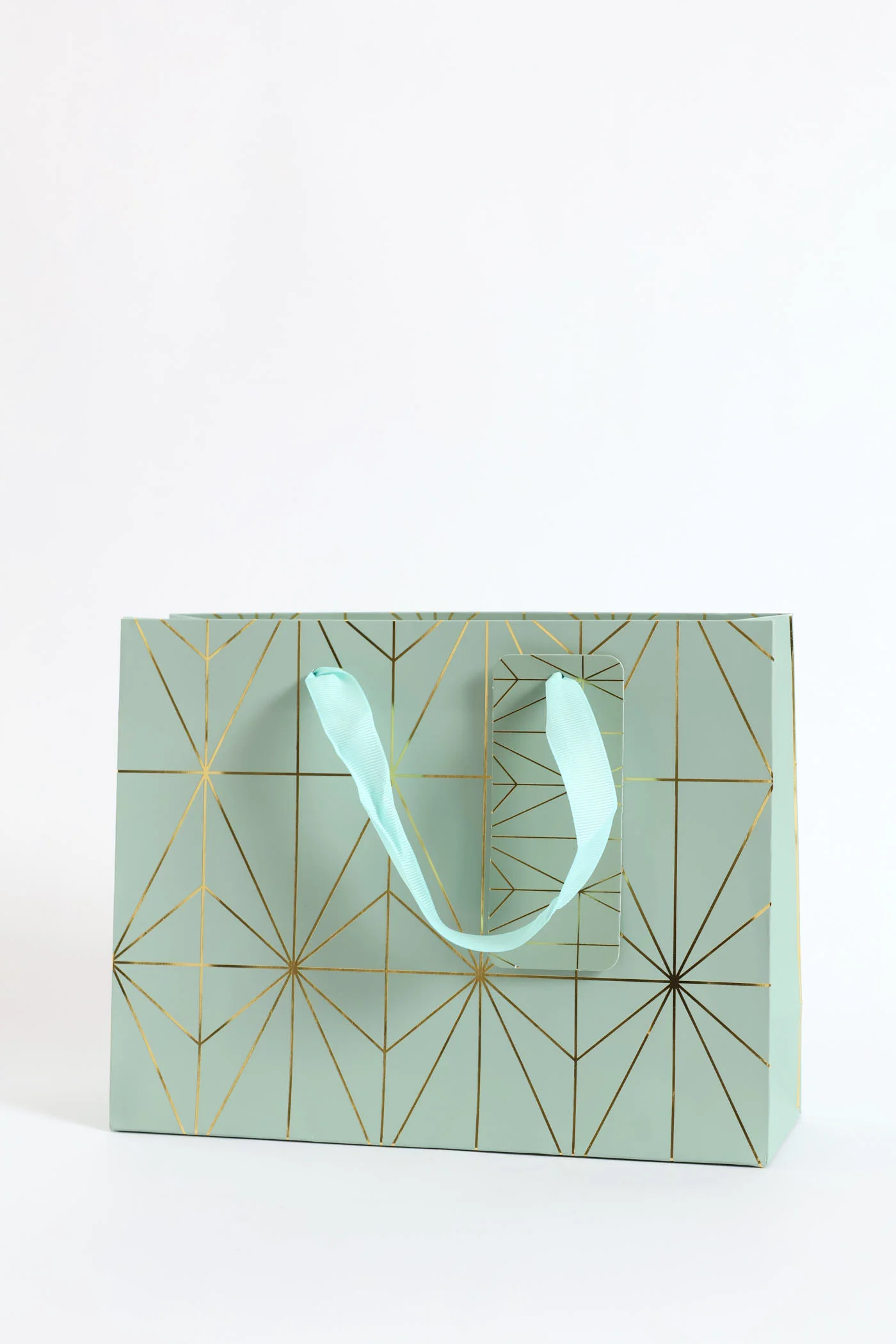 Diamond Foil Print Gift Bag - Sage - Image 3