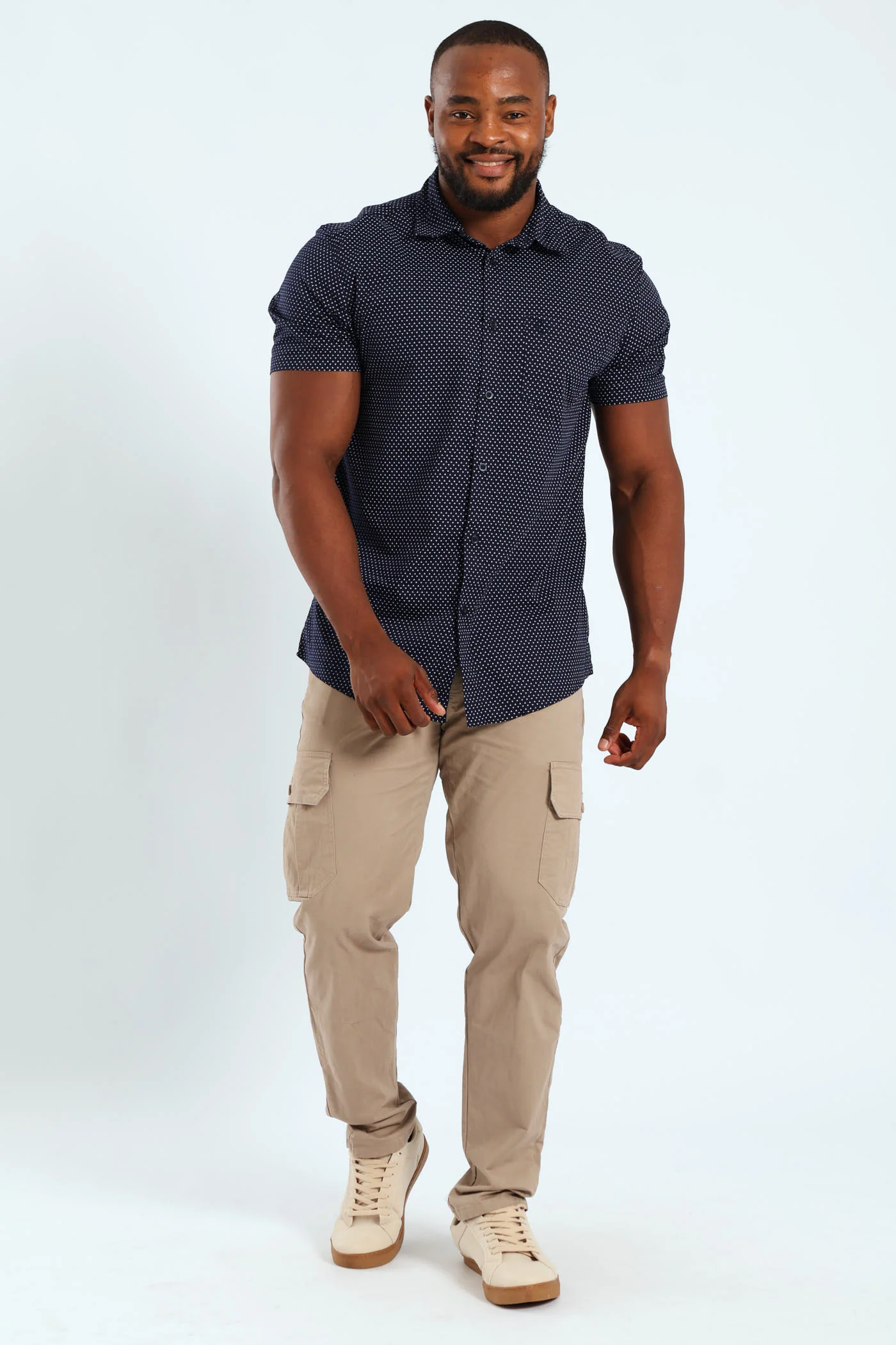 Diamond Geo Print Shirt - Navy - Image 2