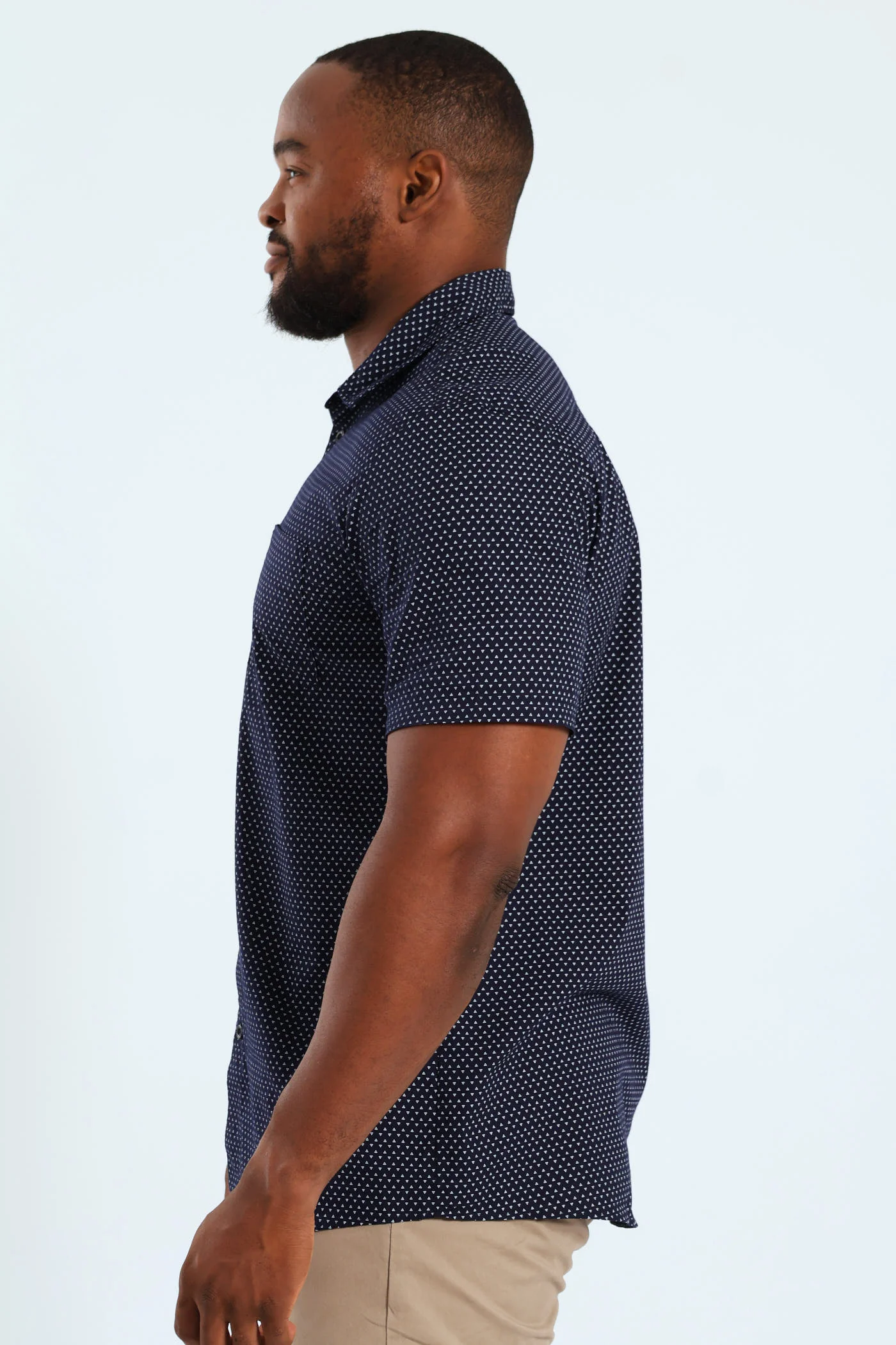 Diamond Geo Print Shirt - Navy - Image 4