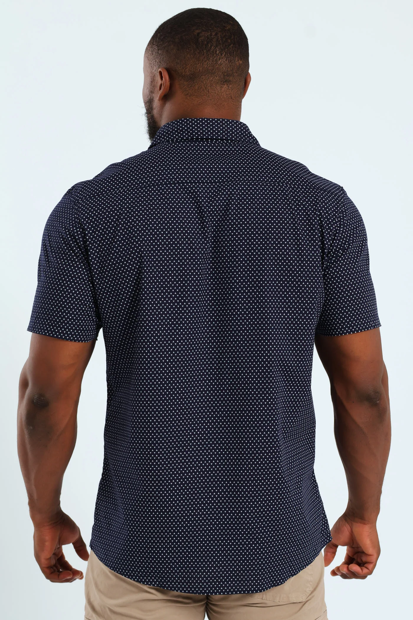Diamond Geo Print Shirt - Navy - Image 5