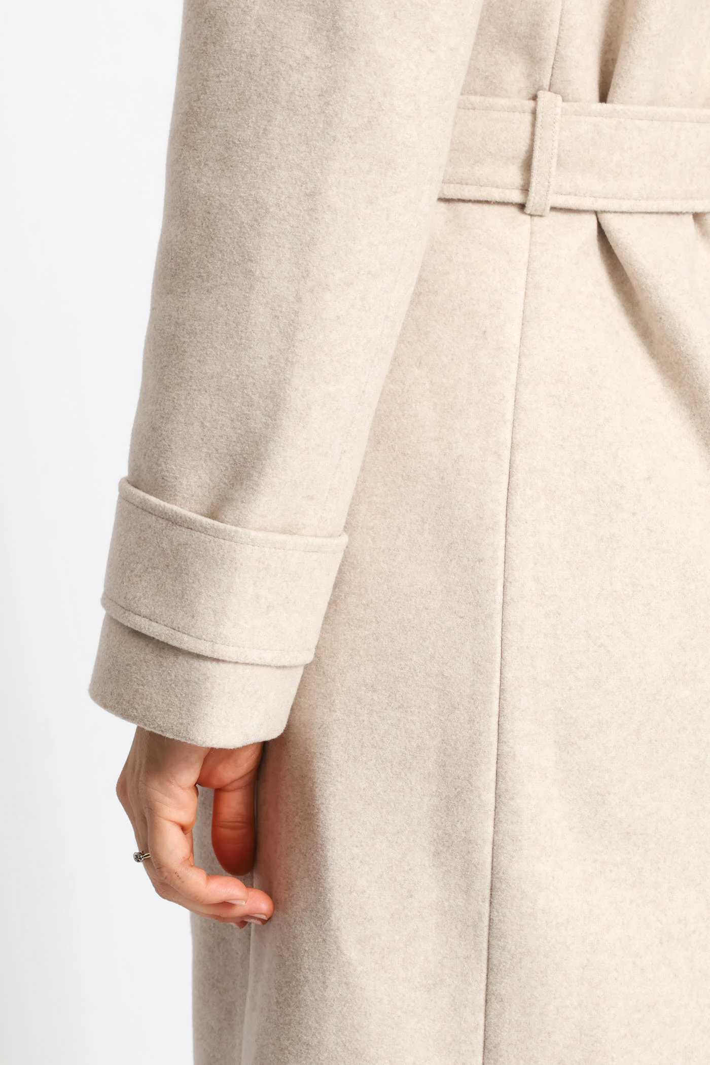Diana Fur Collar Coat - Oatmeal - Image 3
