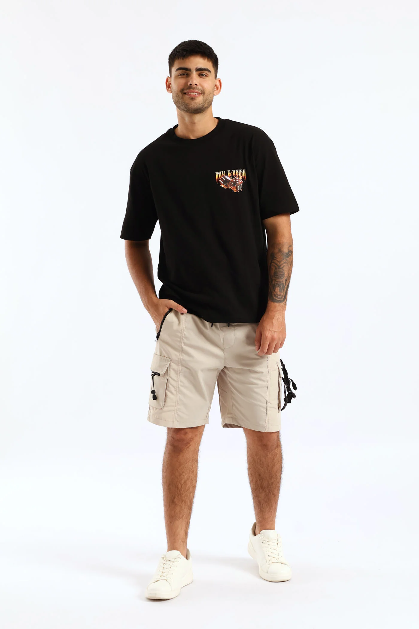Dice Flame Oversized Tee - Black - Image 3