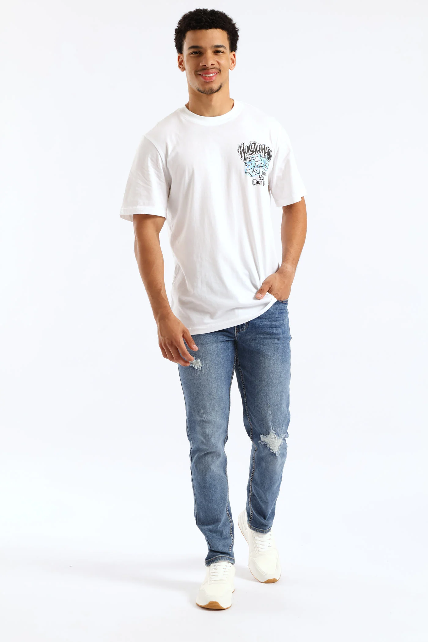 Dice Front & Back Tee - White - Image 5