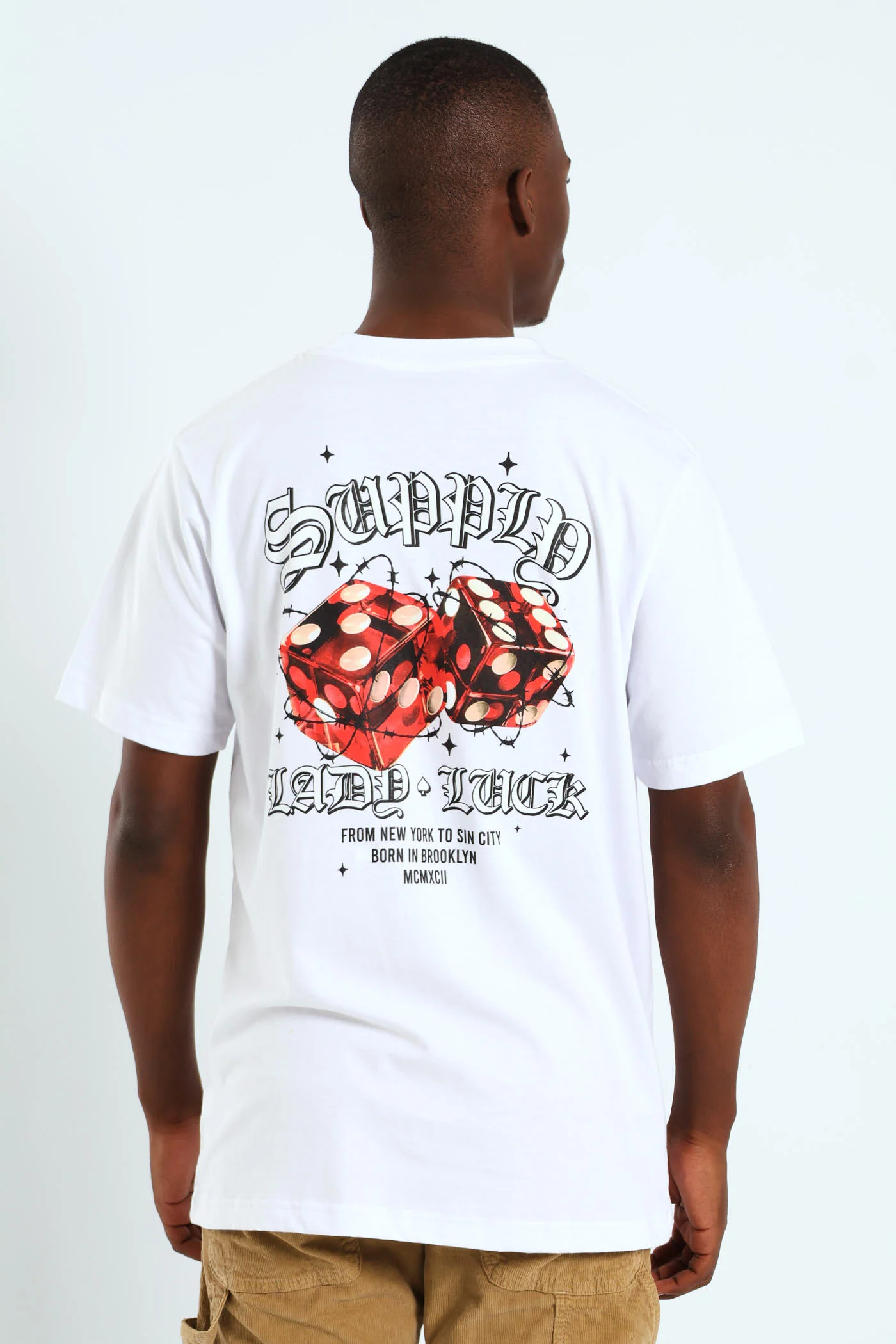 Dice Print Front & Back Tee - White - Image 2