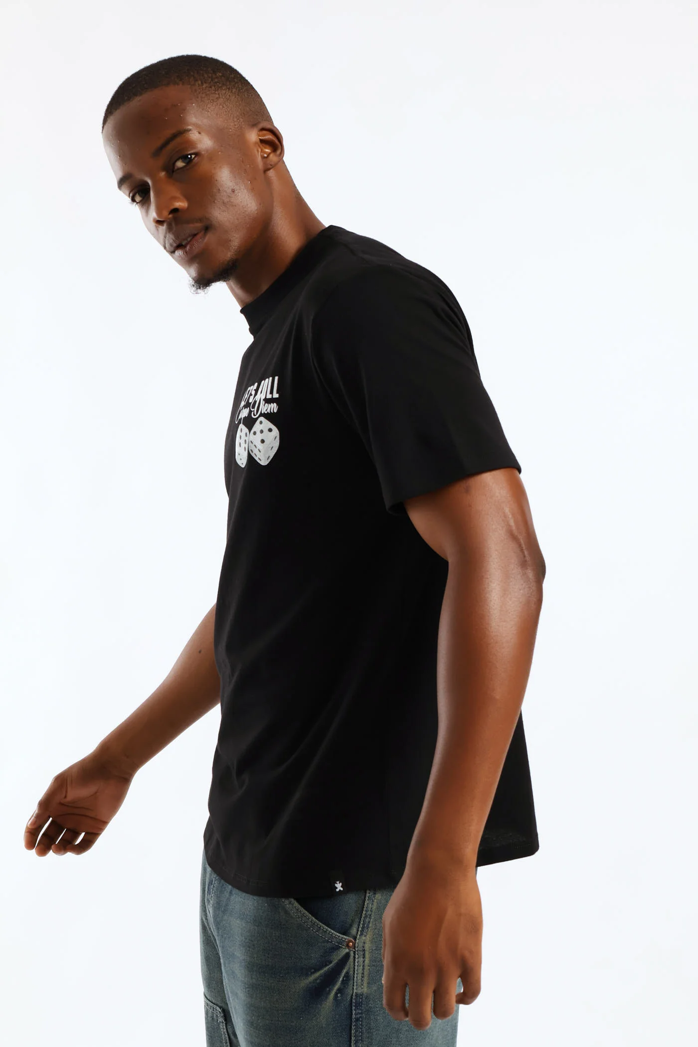 Dice Victorty Front & Back Print Tee - Black - Image 4