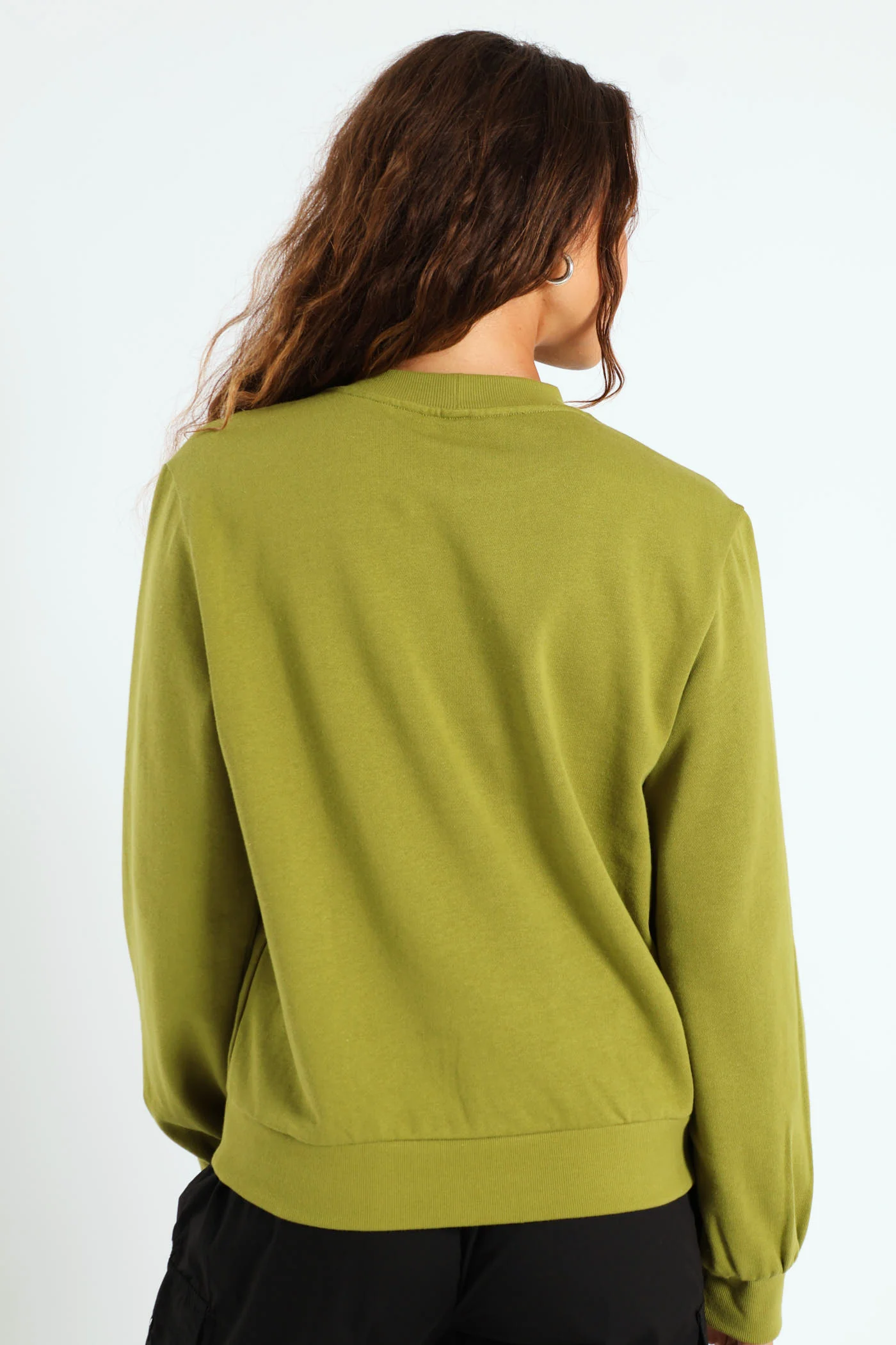 Digital Floral Emboidered Pullover - Avocado - Image 4