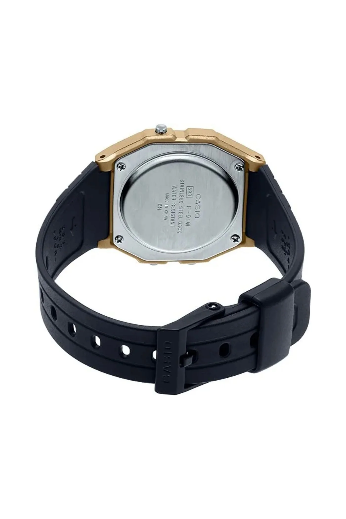Digital Gold Case Watch - Black - Image 2