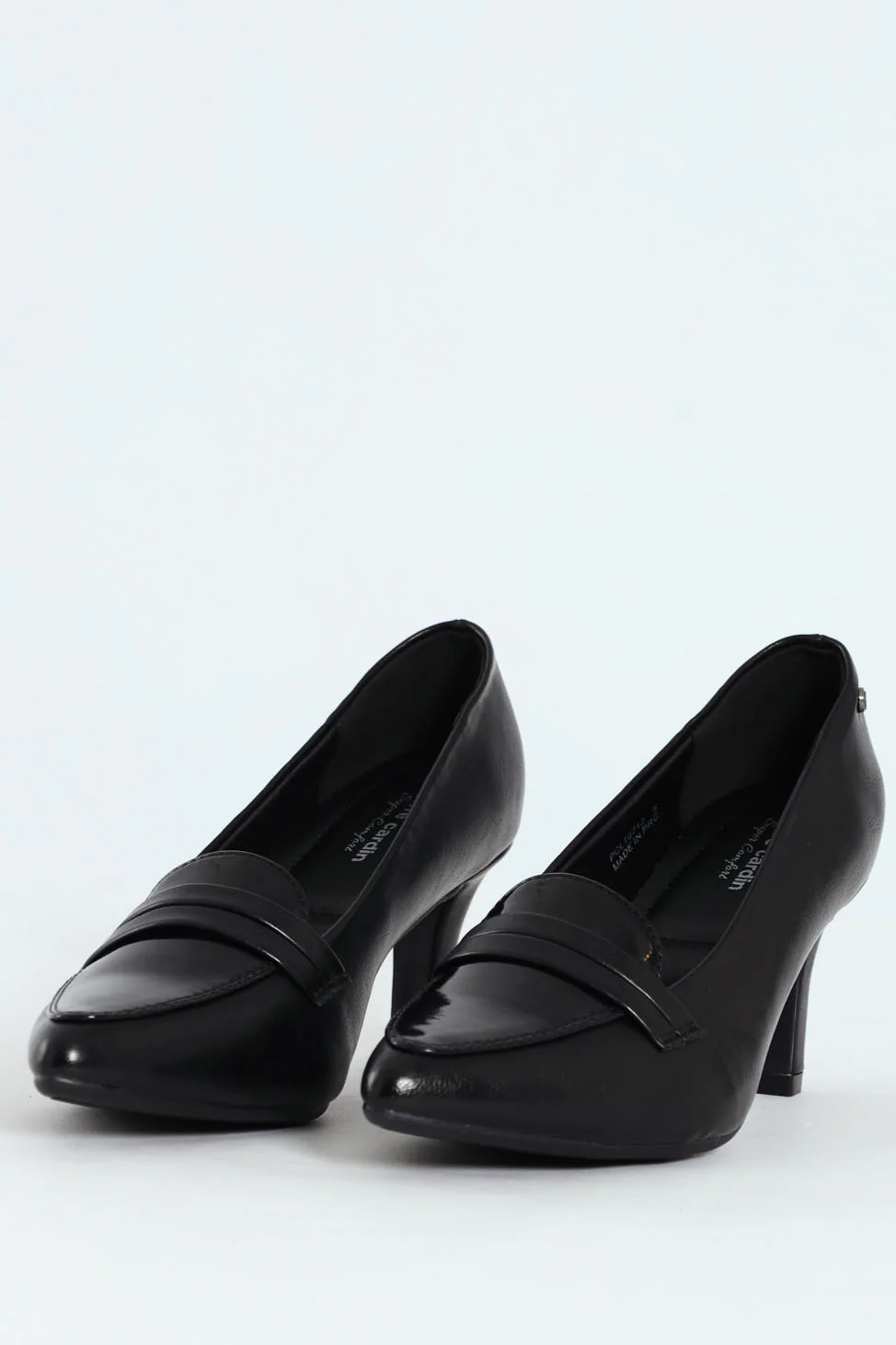 Dina Pointed Toe Mocassin Detail Upper Court Heel - Black - Image 3