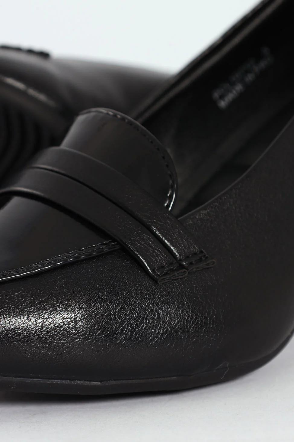 Dina Pointed Toe Mocassin Detail Upper Court Heel - Black - Image 6