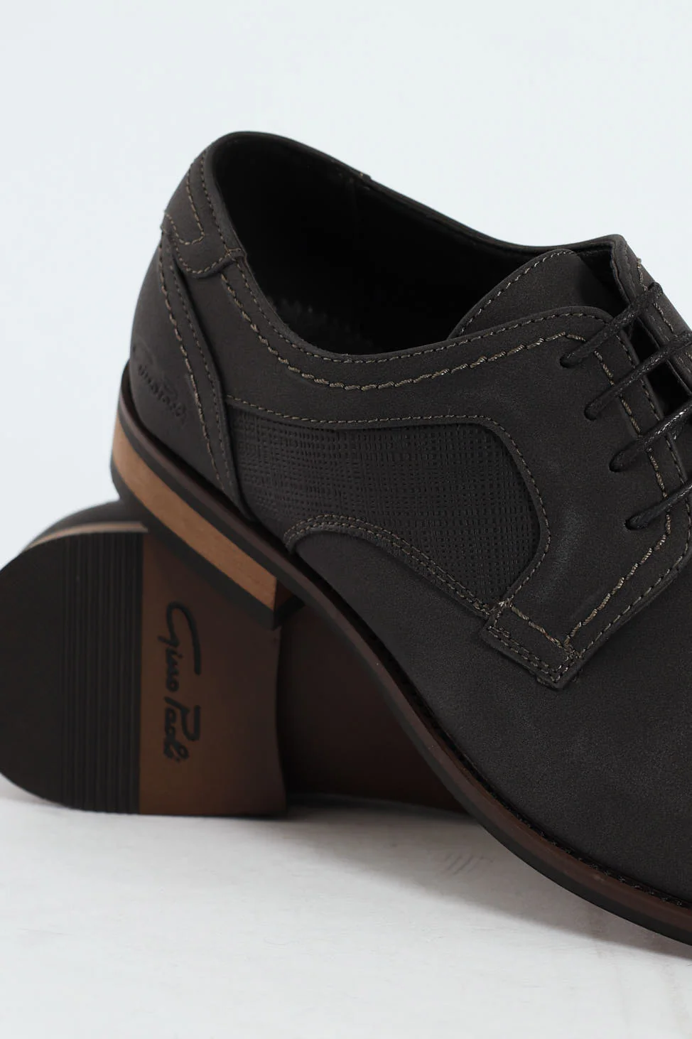 Distressed Look Smart Casual Shoe - Charcoal - Image 2