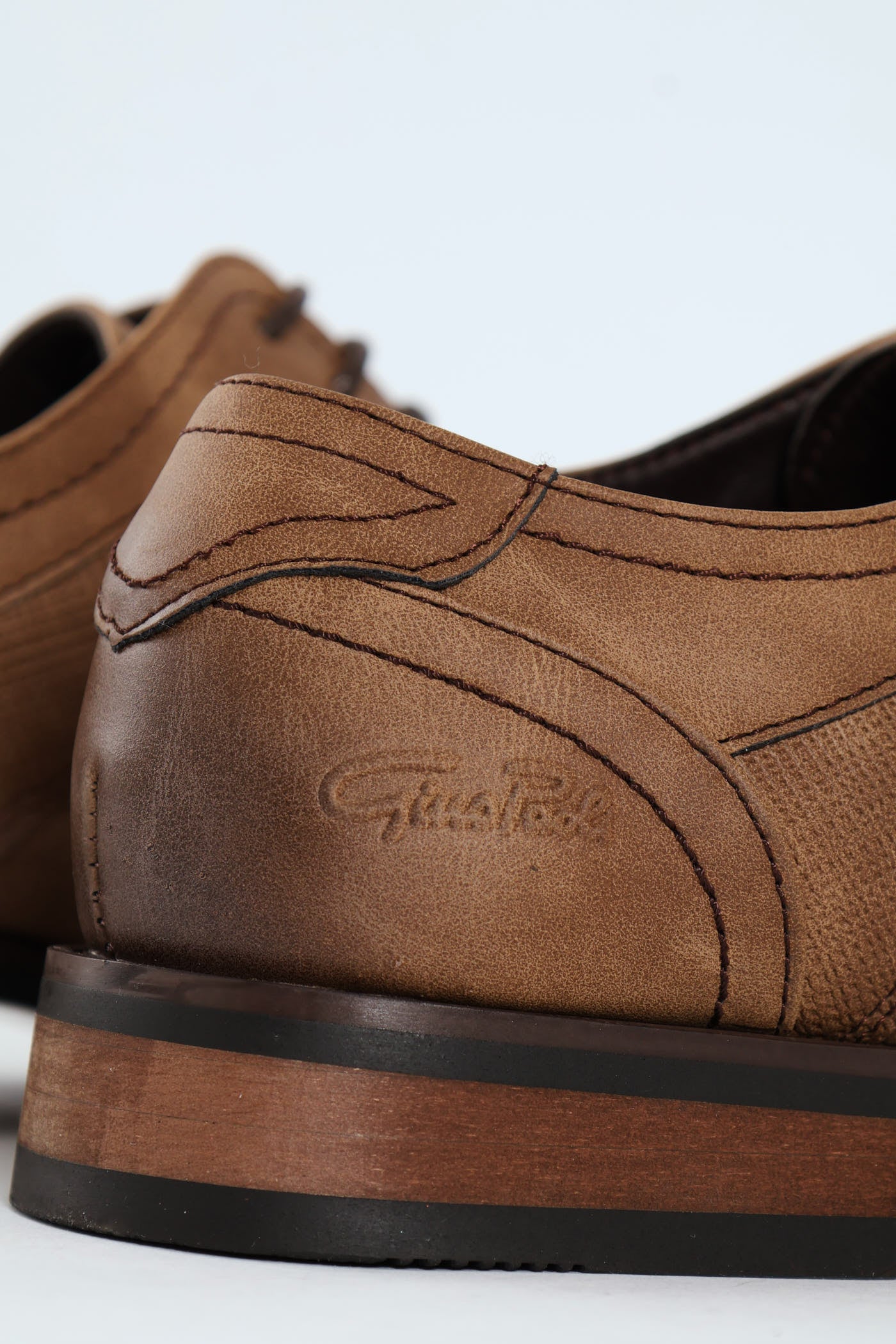 Distressed Look Smart Casual Shoe - Tan - Image 5