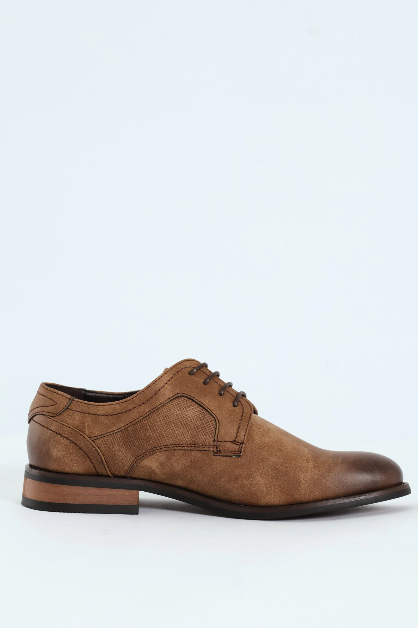 Distressed Look Smart Casual Shoe - Tan - Image 6