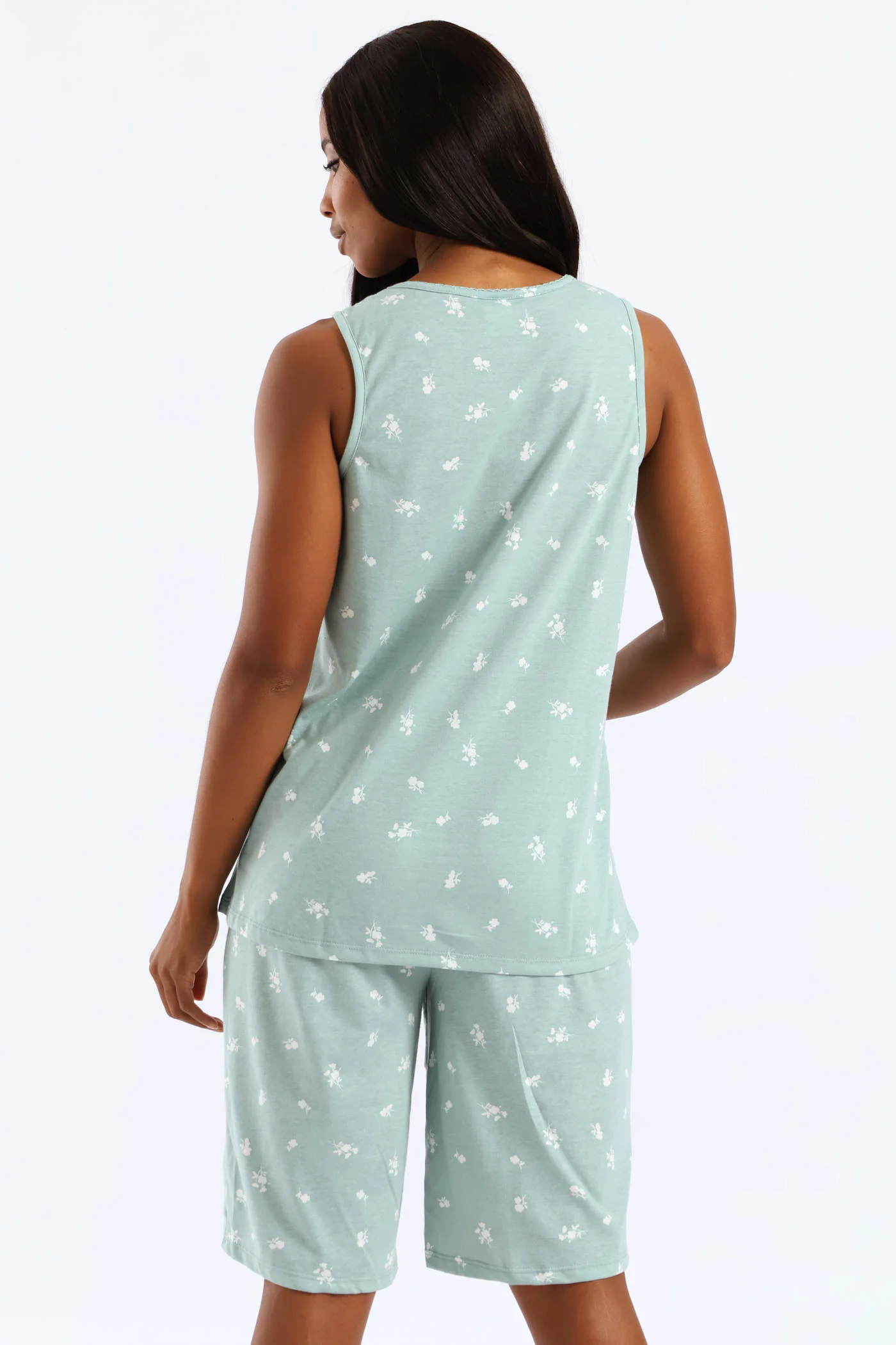 Ditsy Knit Short Set - Duck Egg - Image 5