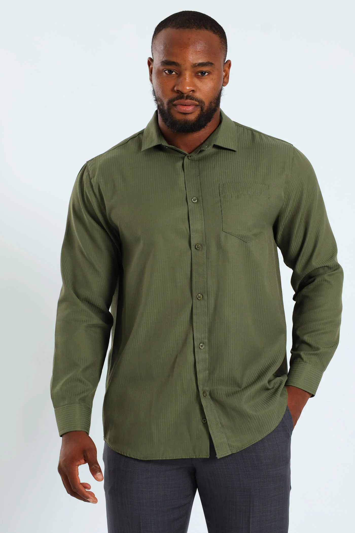 Dobby Shirt - Olive - Image 5