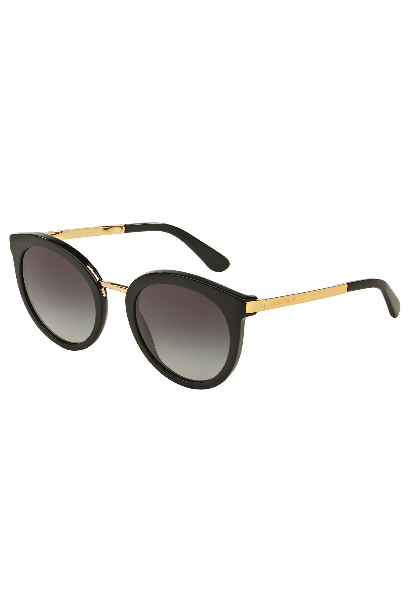 Round Frame Sunglasses - Black - Image 2
