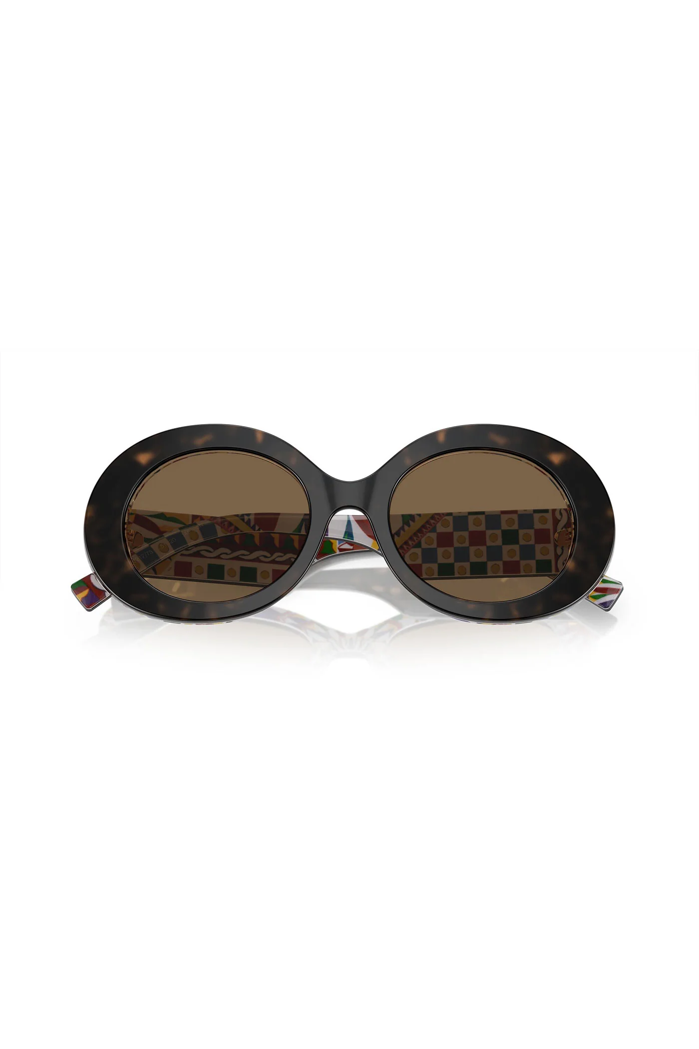 Oval Frame Sunglasses - Tortoise Shell - Image 5