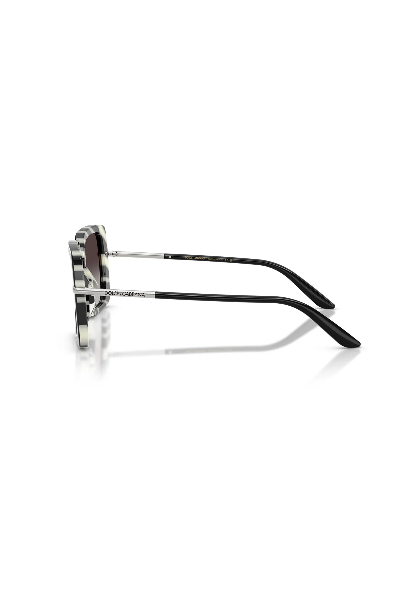 Square Frame Zebra Sunglasses - Black - Image 3