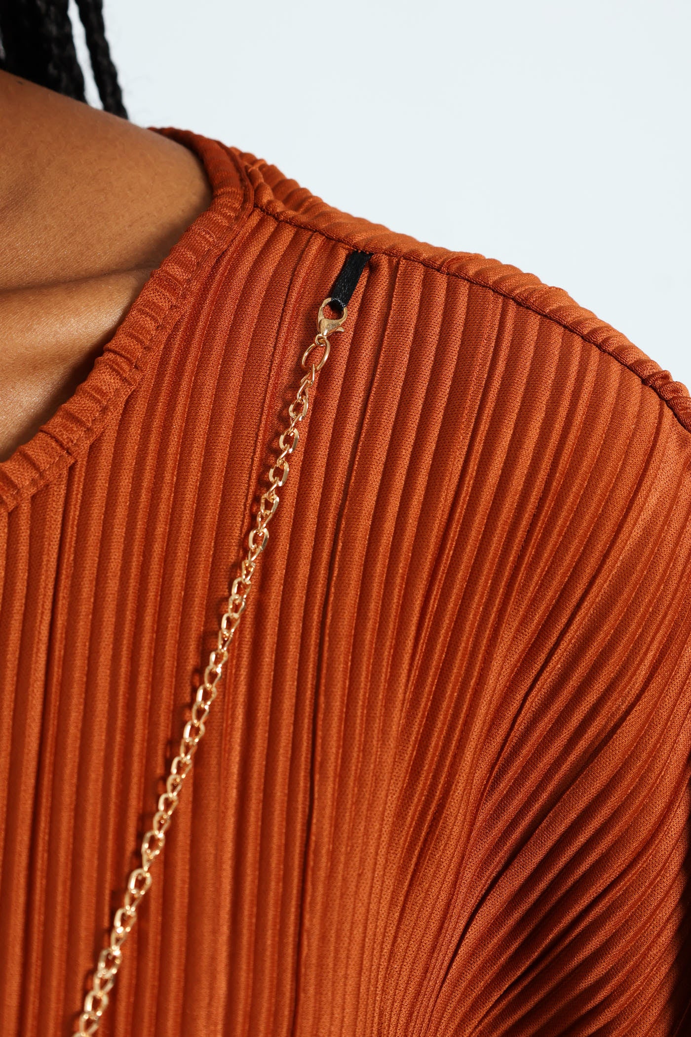 Dolman Plisse Blouse - Copper - Image 5