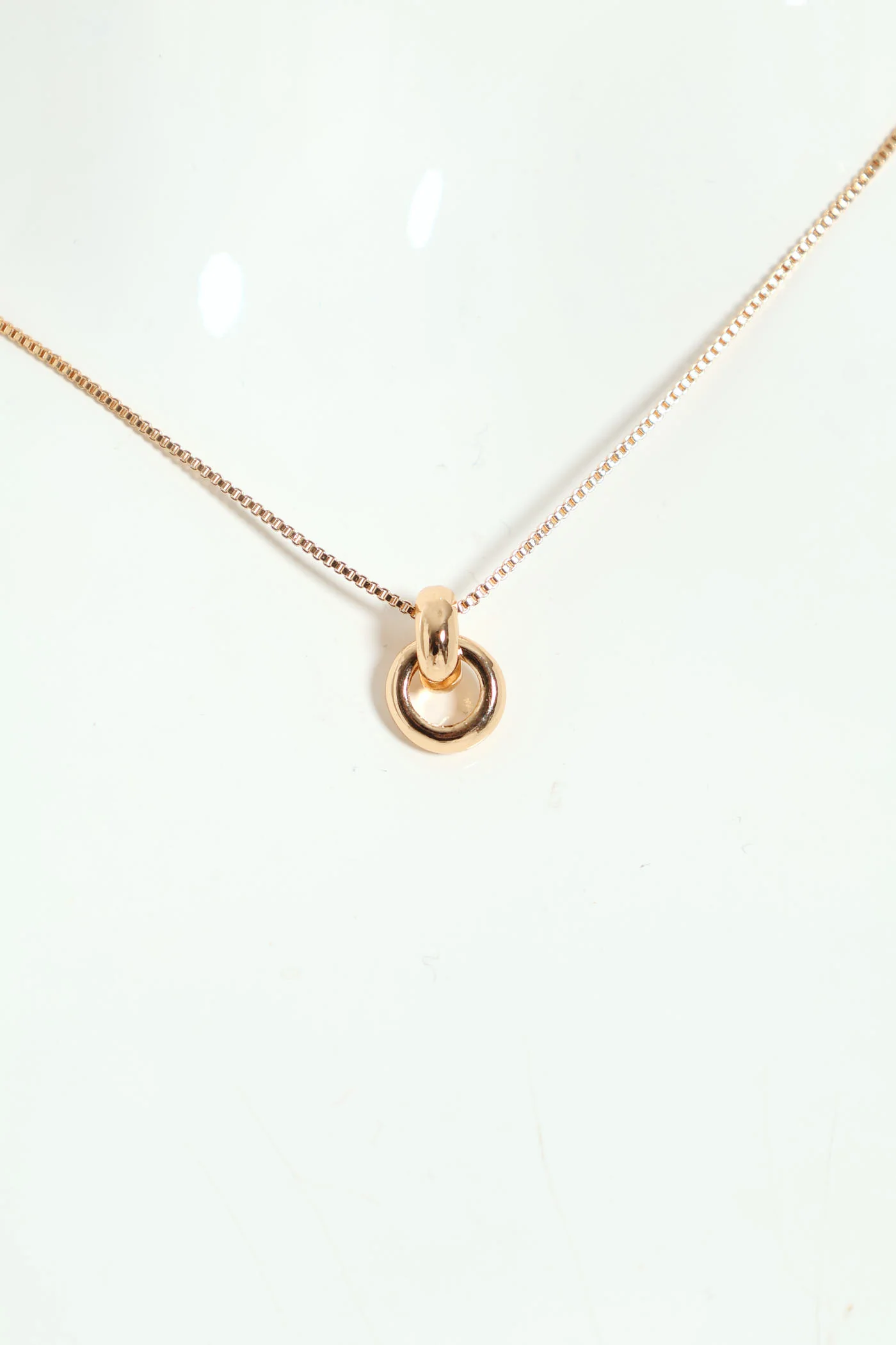 Doorknocker Pendant Necklace - Gold - Image 2
