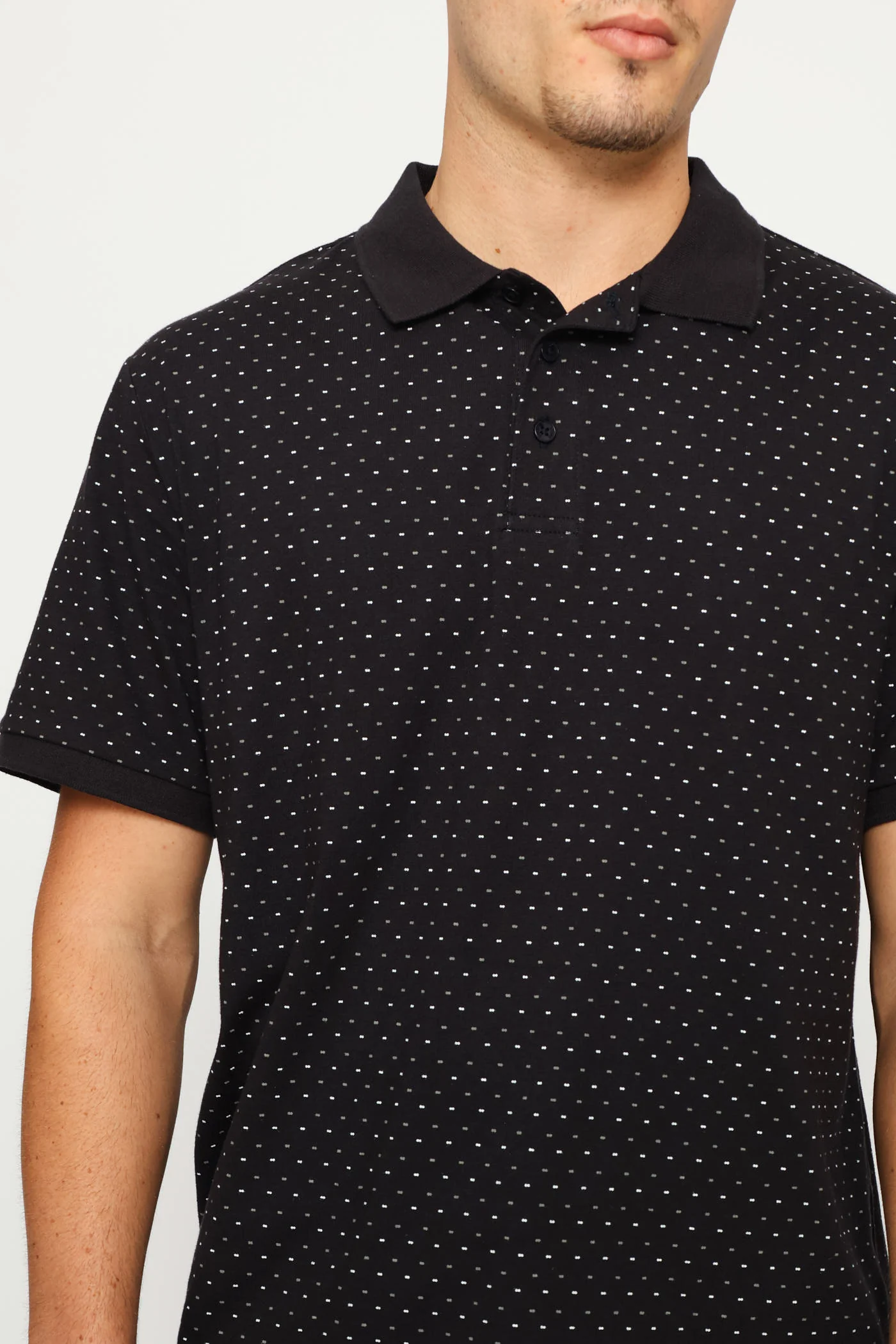 Dot Dash Print Golfer - Navy - Image 2