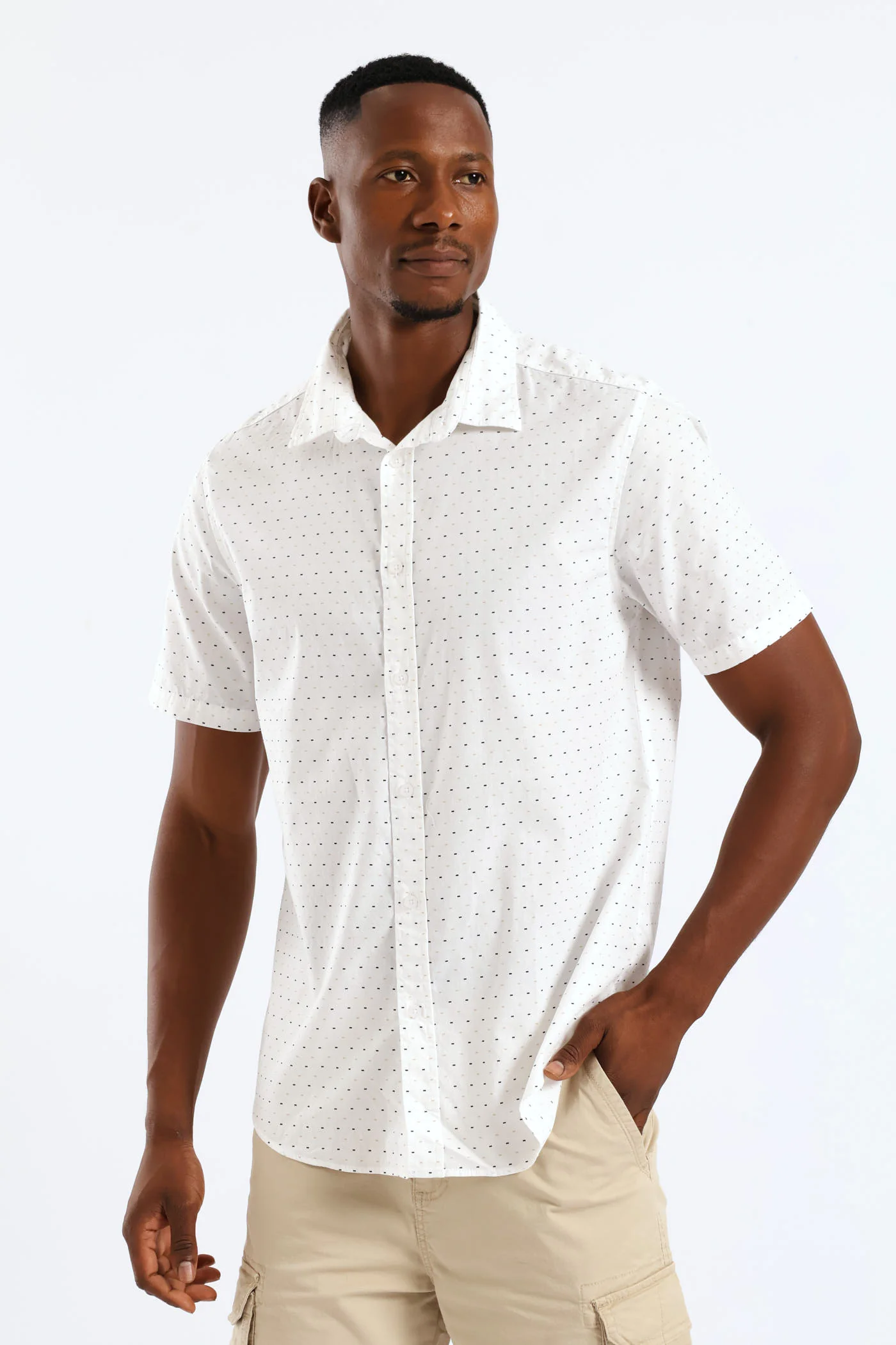 Dot Dash Regular Shirt - White - Image 3