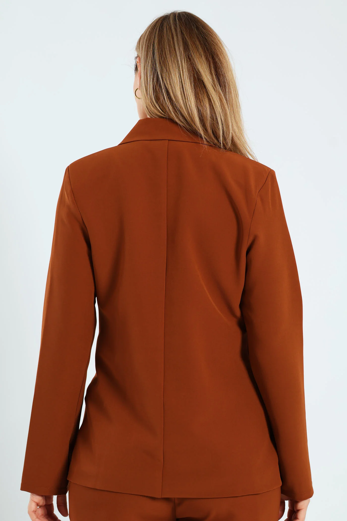 Doubel Button Angled Pocket Blazer - Copper - Image 4