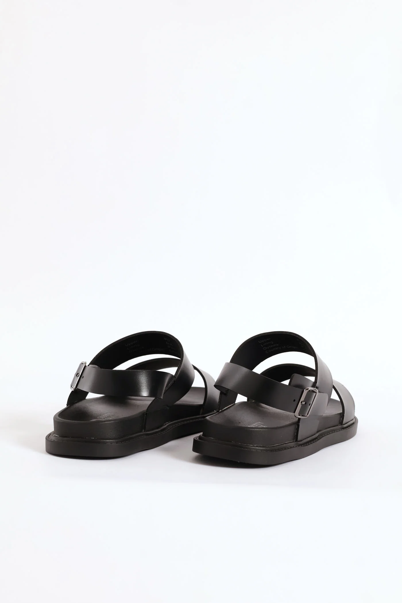 Double Band Comfort Sandal With Backstrap - Black - Image 5