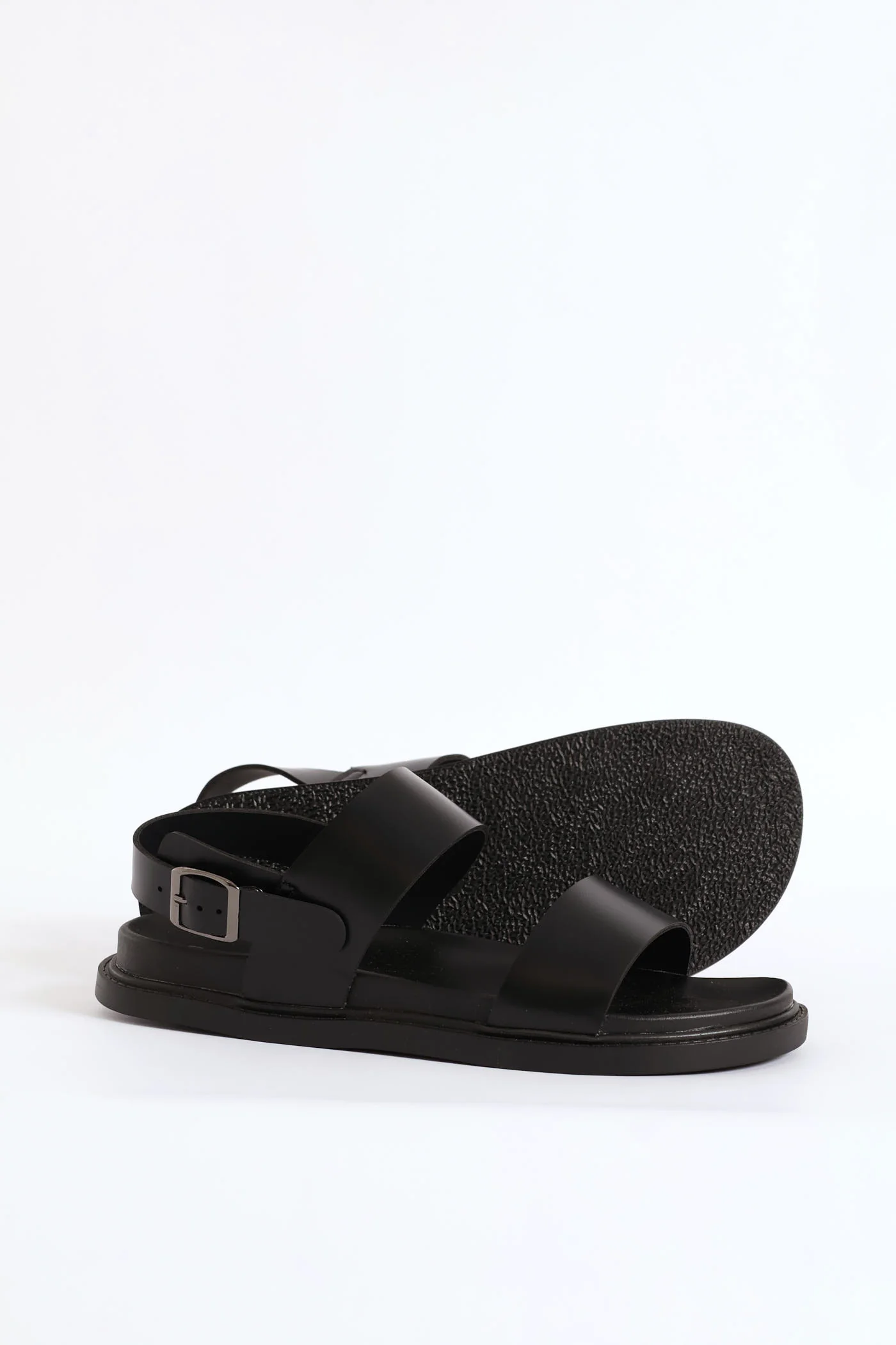 Double Band Comfort Sandal With Backstrap - Black - Image 6
