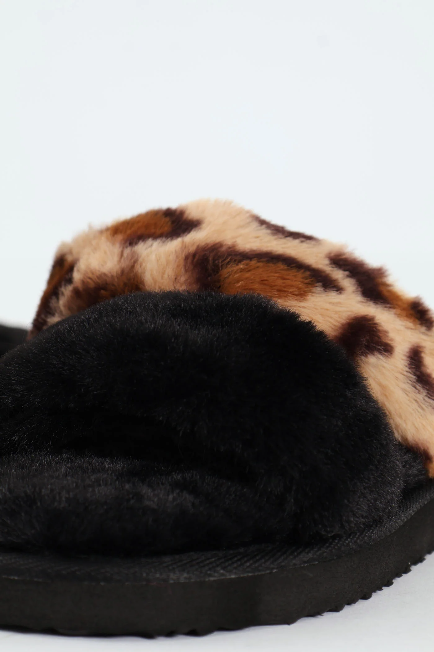 Double Band Open Toe Slipper - Black - Image 2