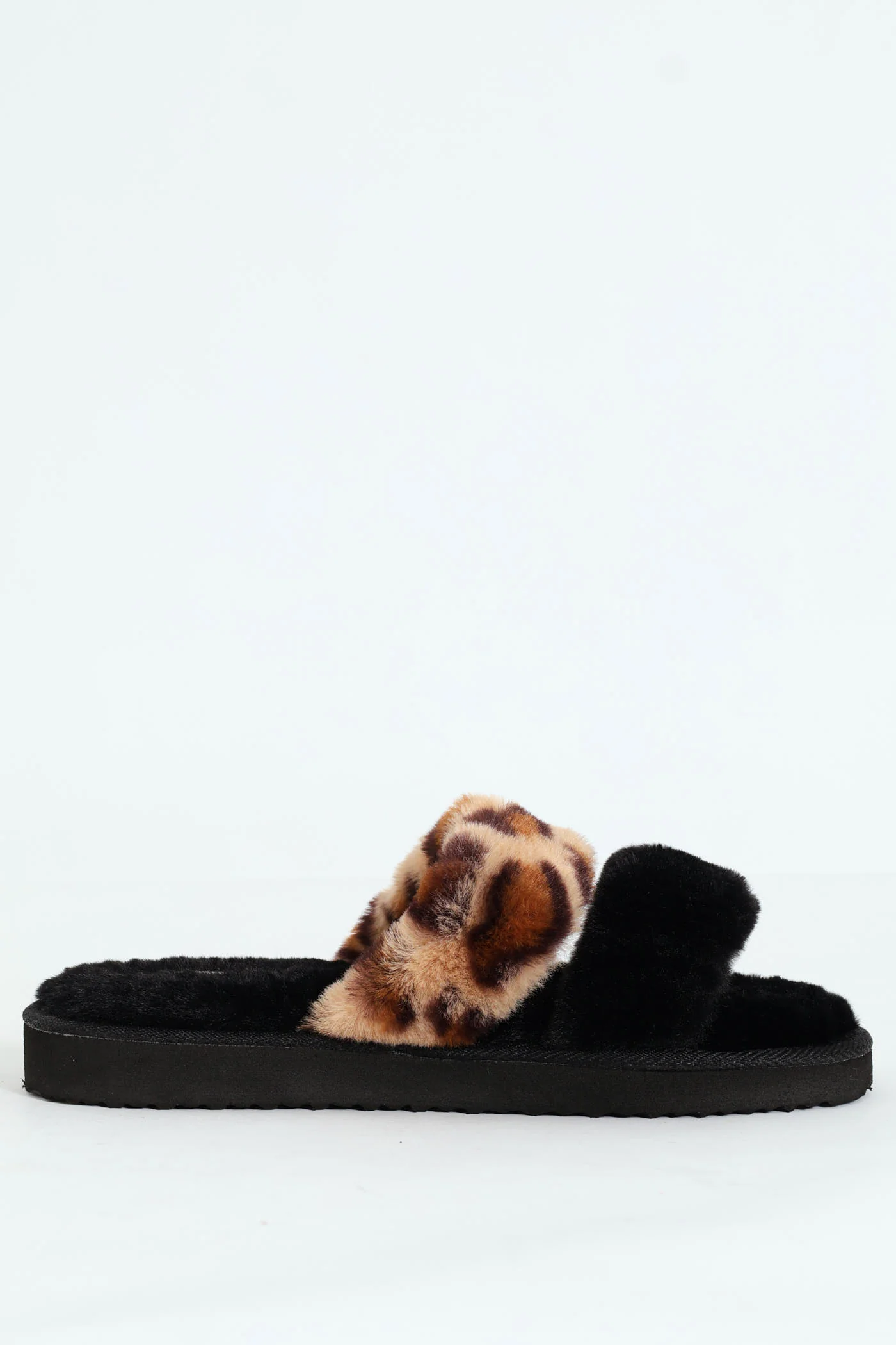 Double Band Open Toe Slipper - Black - Image 3