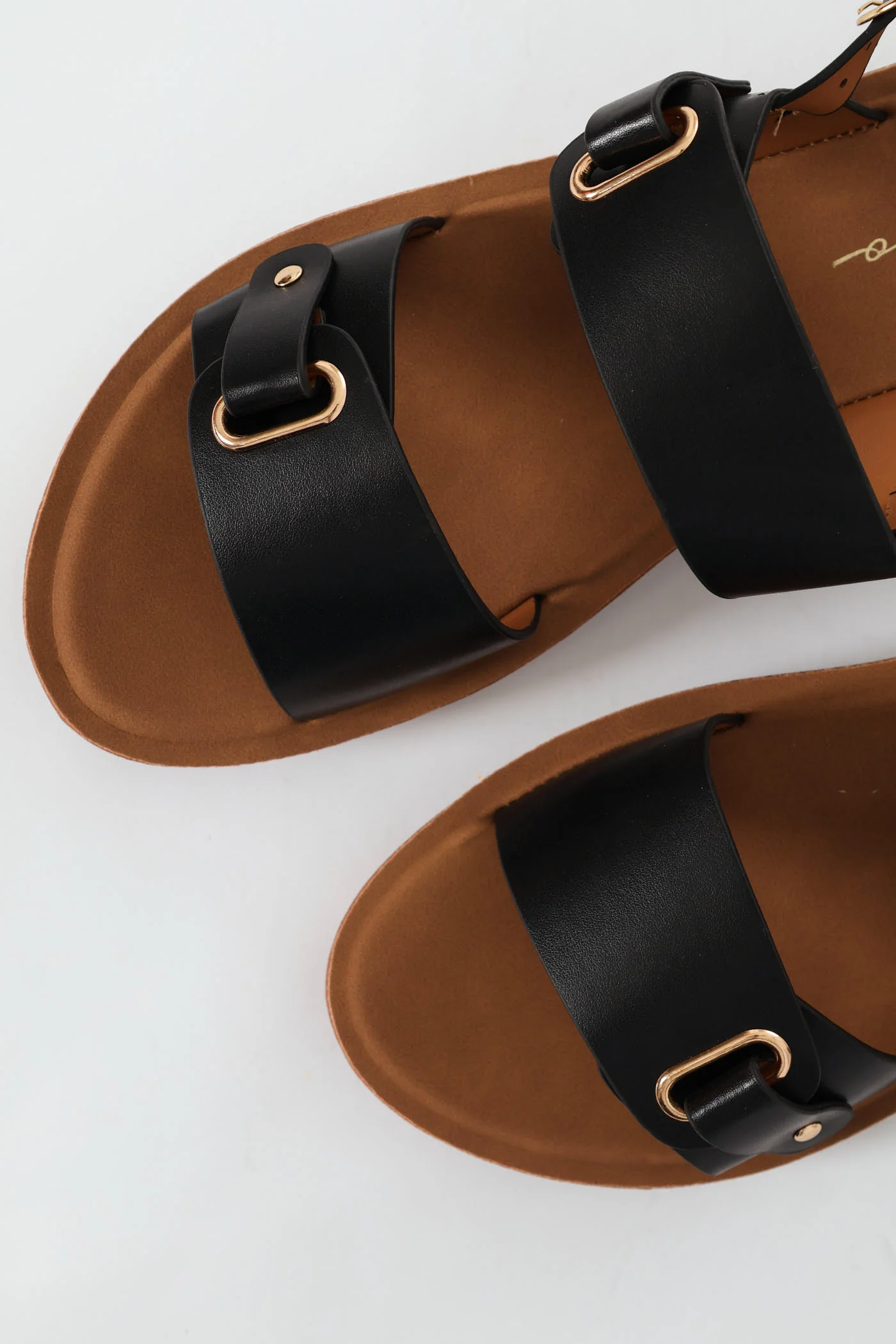 Double Band Slingback Sandal On Comfort Outsole - Black - Image 7