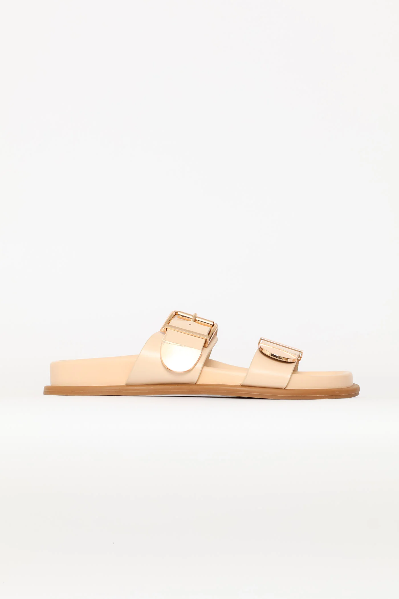 Double Band With Metal Tips Comfort Sandal - Off White - Image 2
