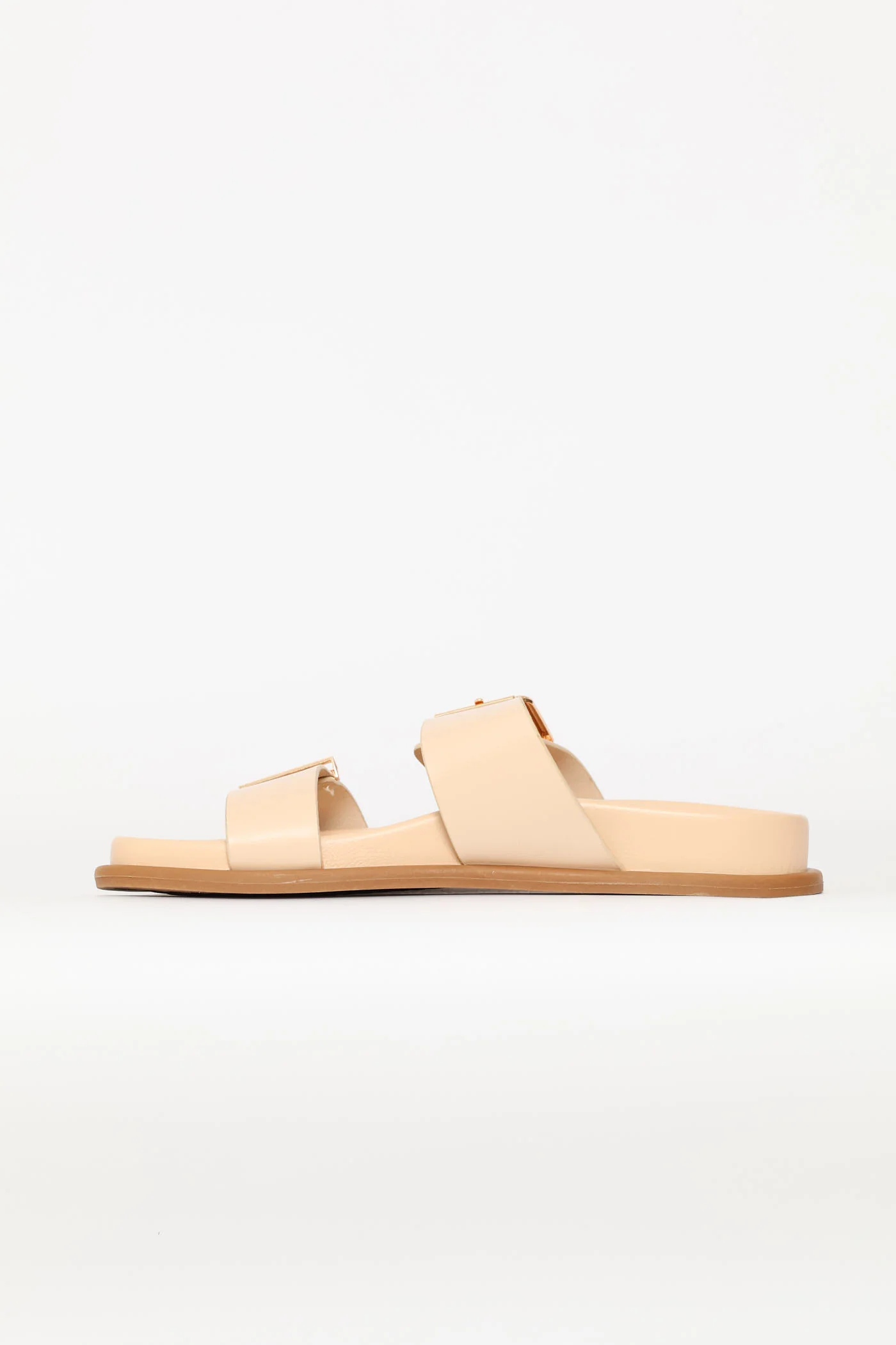 Double Band With Metal Tips Comfort Sandal - Off White - Image 3