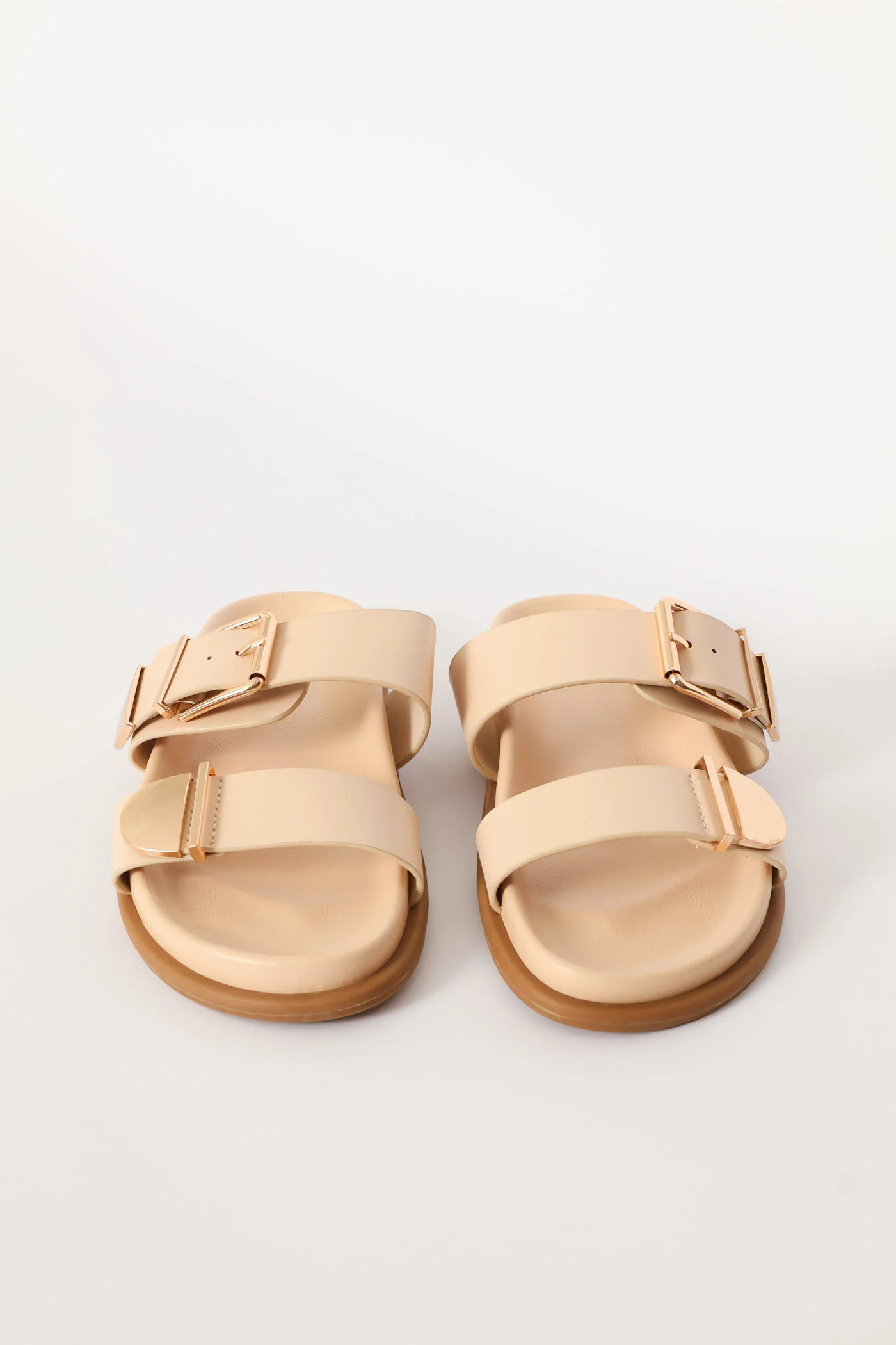 Double Band With Metal Tips Comfort Sandal - Off White - Image 5