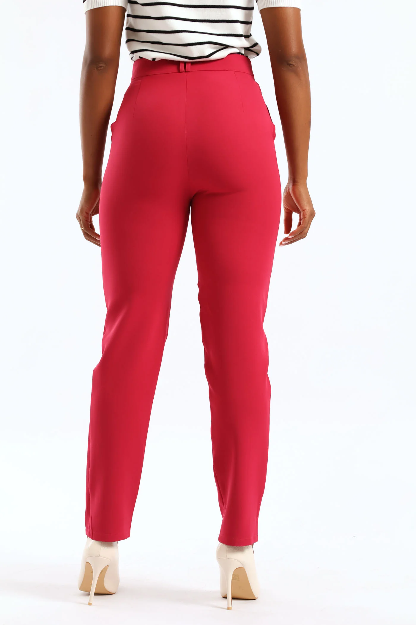 Double Belt Loop Tapered Leg Pant - Magenta - Image 5