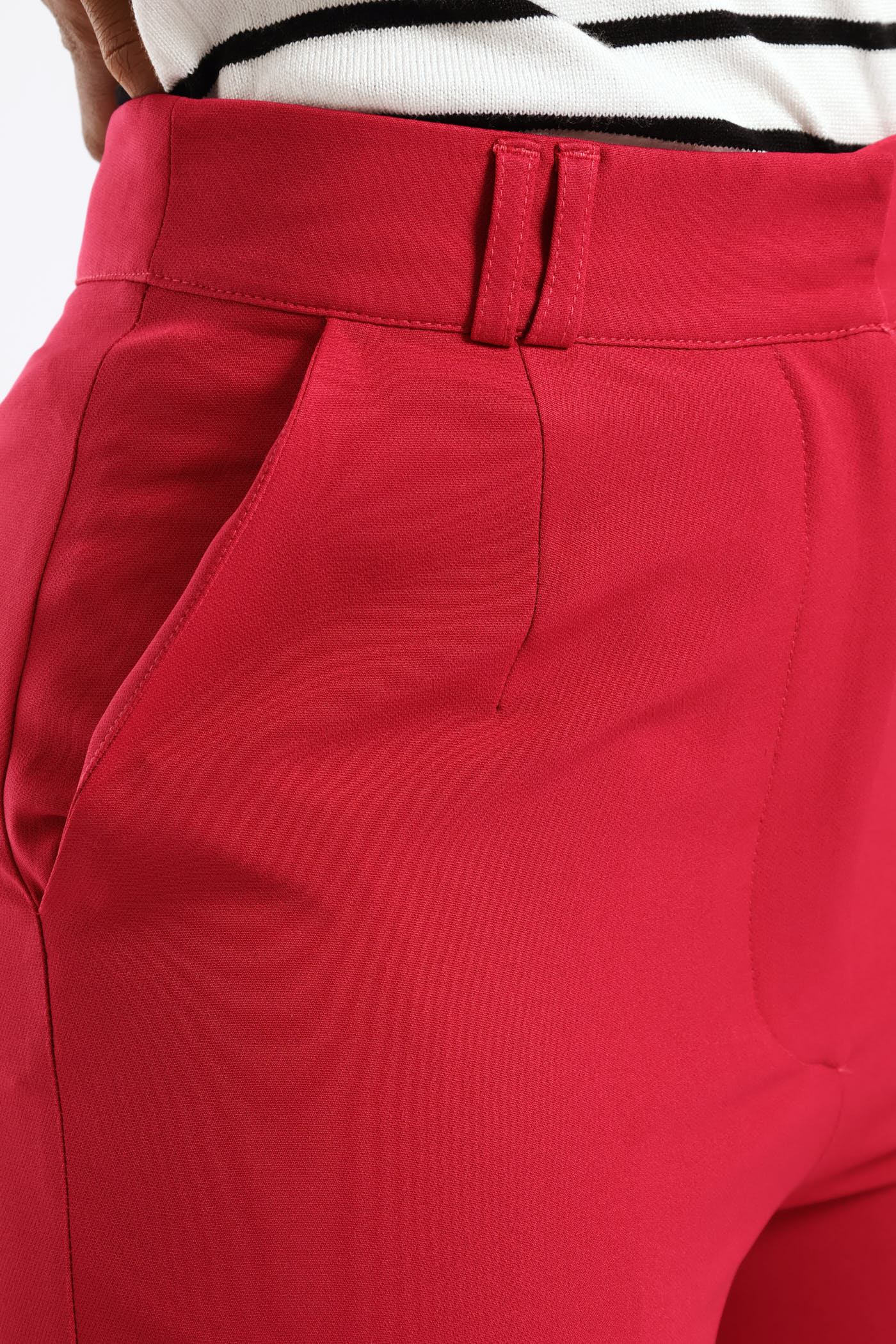 Double Belt Loop Tapered Leg Pant - Magenta - Image 6