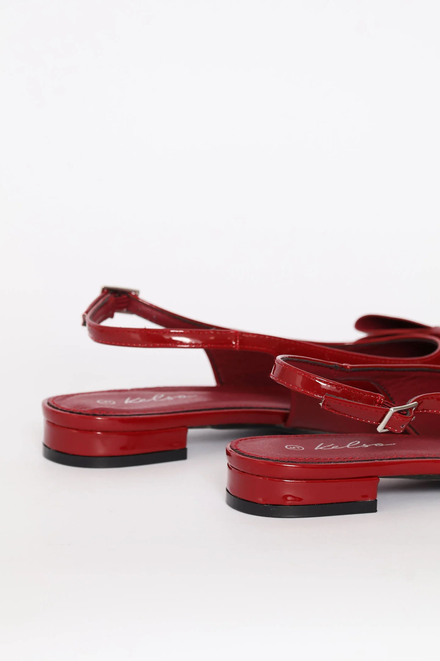 Double Bow Slingback - Dark Red - Image 4