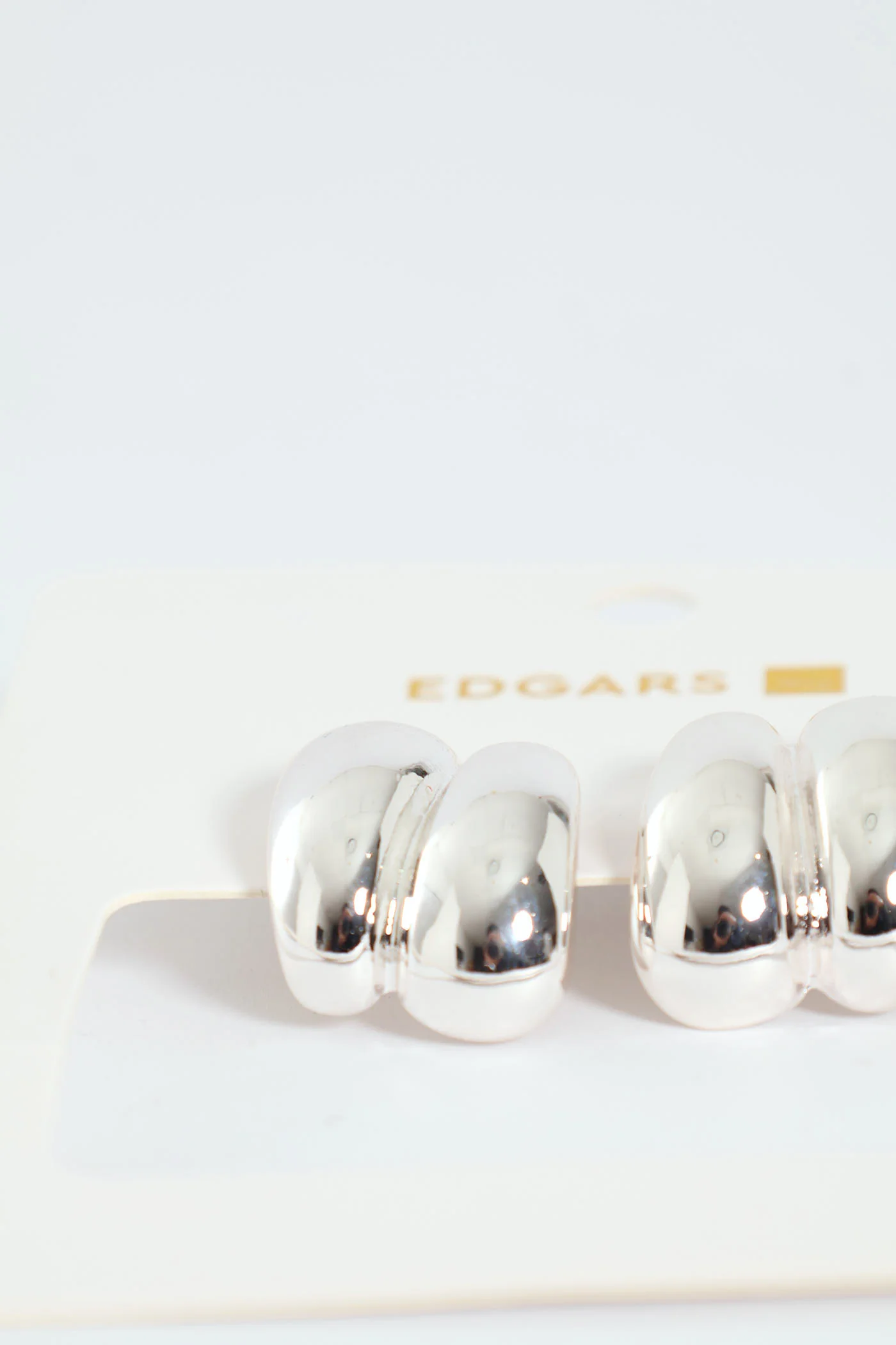 Double Bubble Hoop Earrings - Silver - Image 2