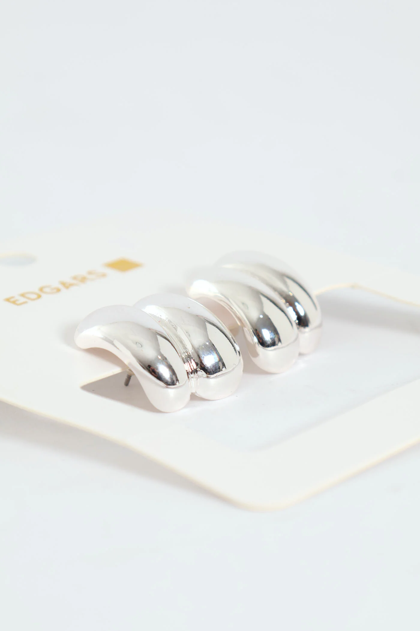 Double Bubble Hoop Earrings - Silver - Image 3