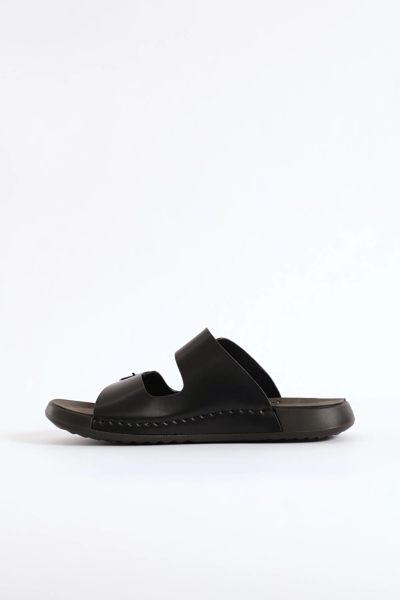 Double Buckle Comfort Sandal - Black - Image 3