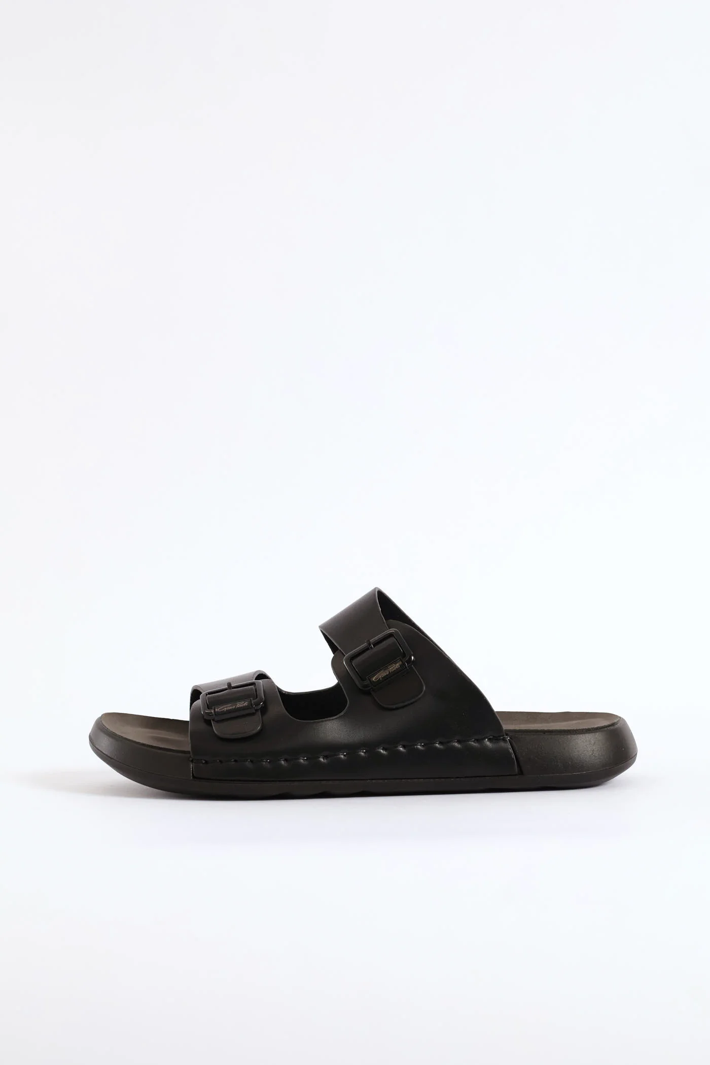 Double Buckle Comfort Sandal - Black - Image 4