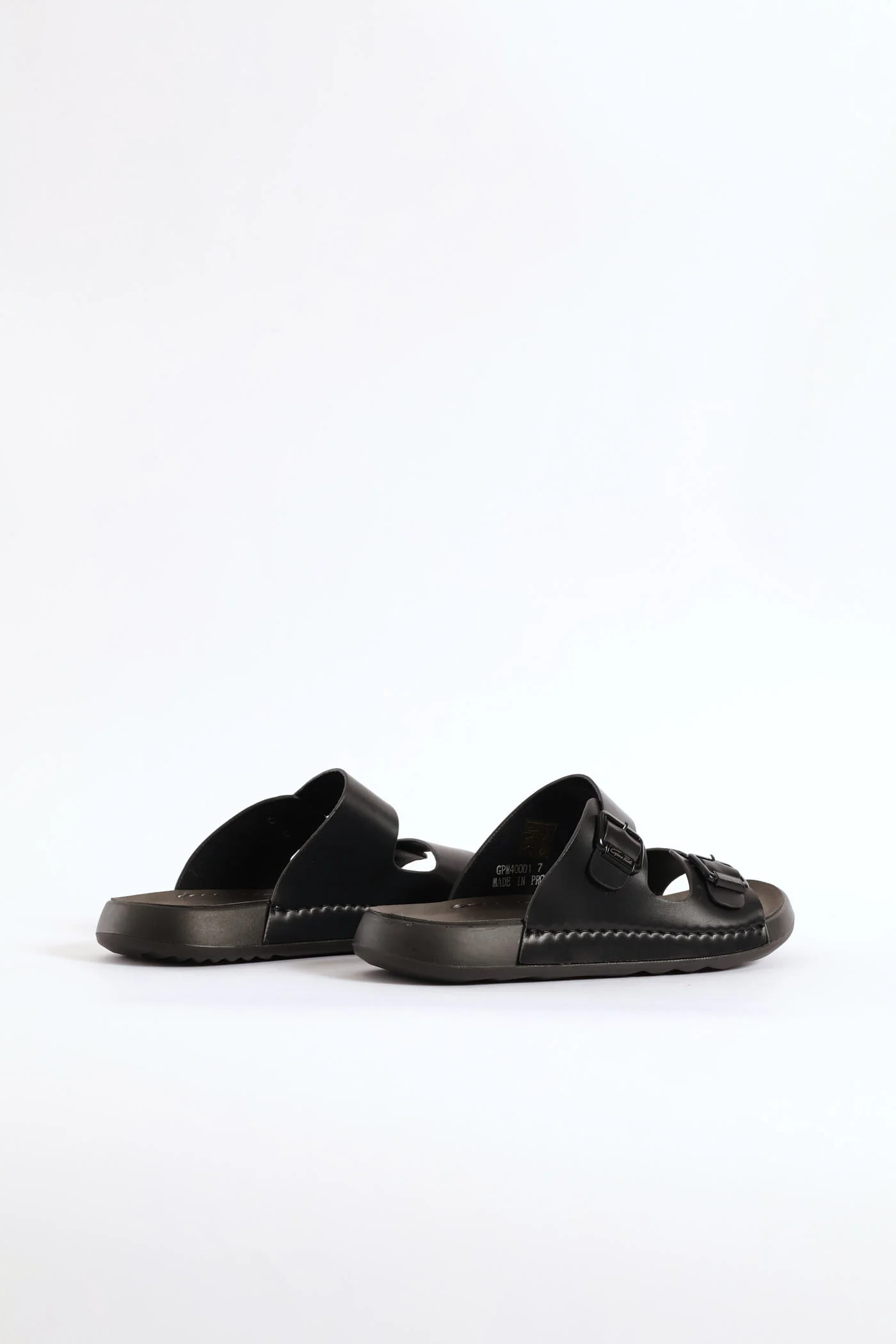 Double Buckle Comfort Sandal - Black - Image 5