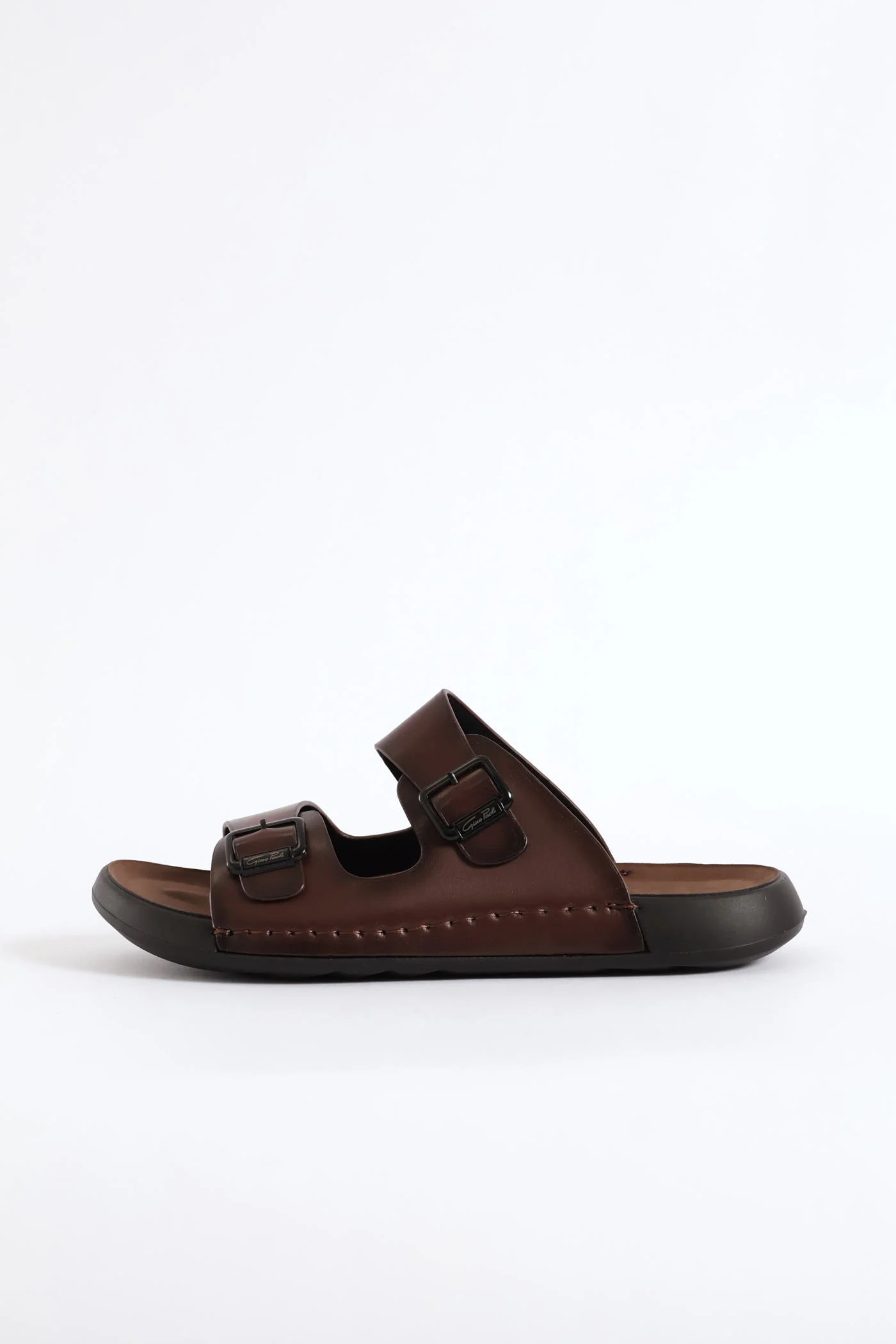 Double Buckle Comfort Sandal - Brown - Image 2