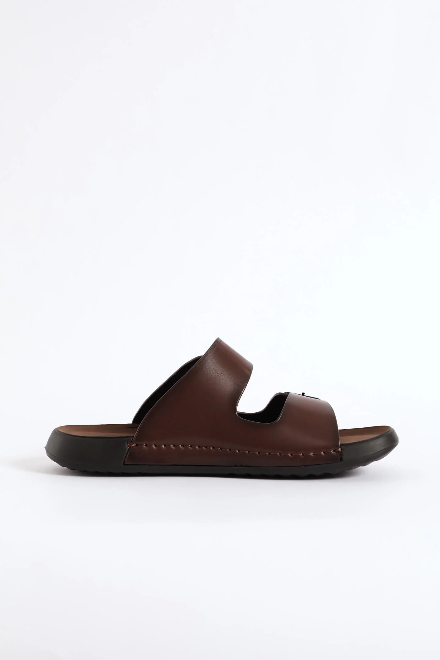 Double Buckle Comfort Sandal - Brown - Image 4