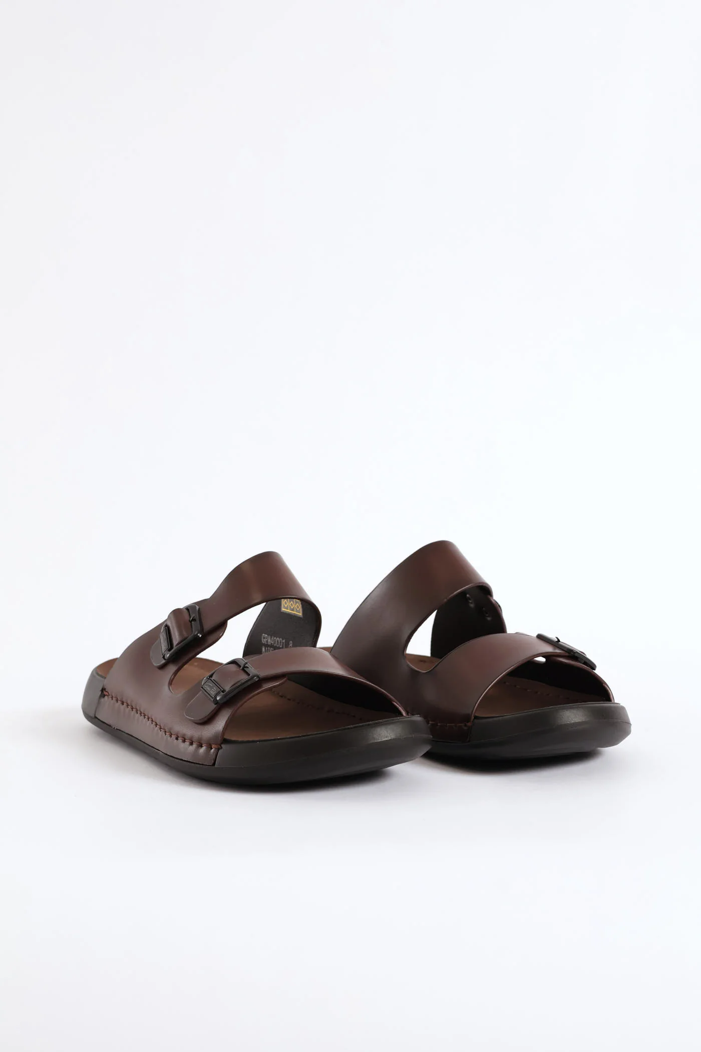 Double Buckle Comfort Sandal - Brown - Image 5