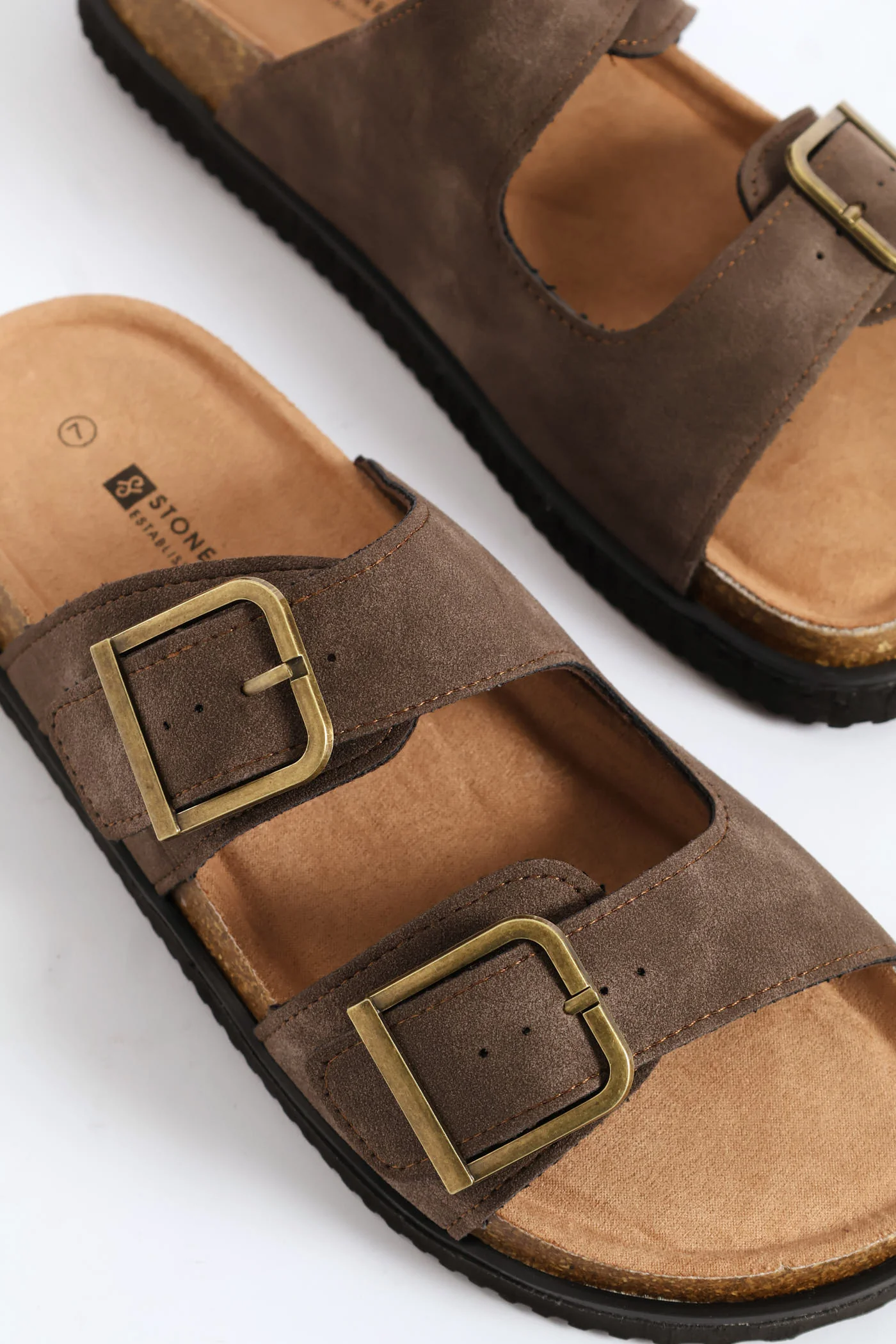 Double Buckle Comfort Sandal - Chocolate - Image 2